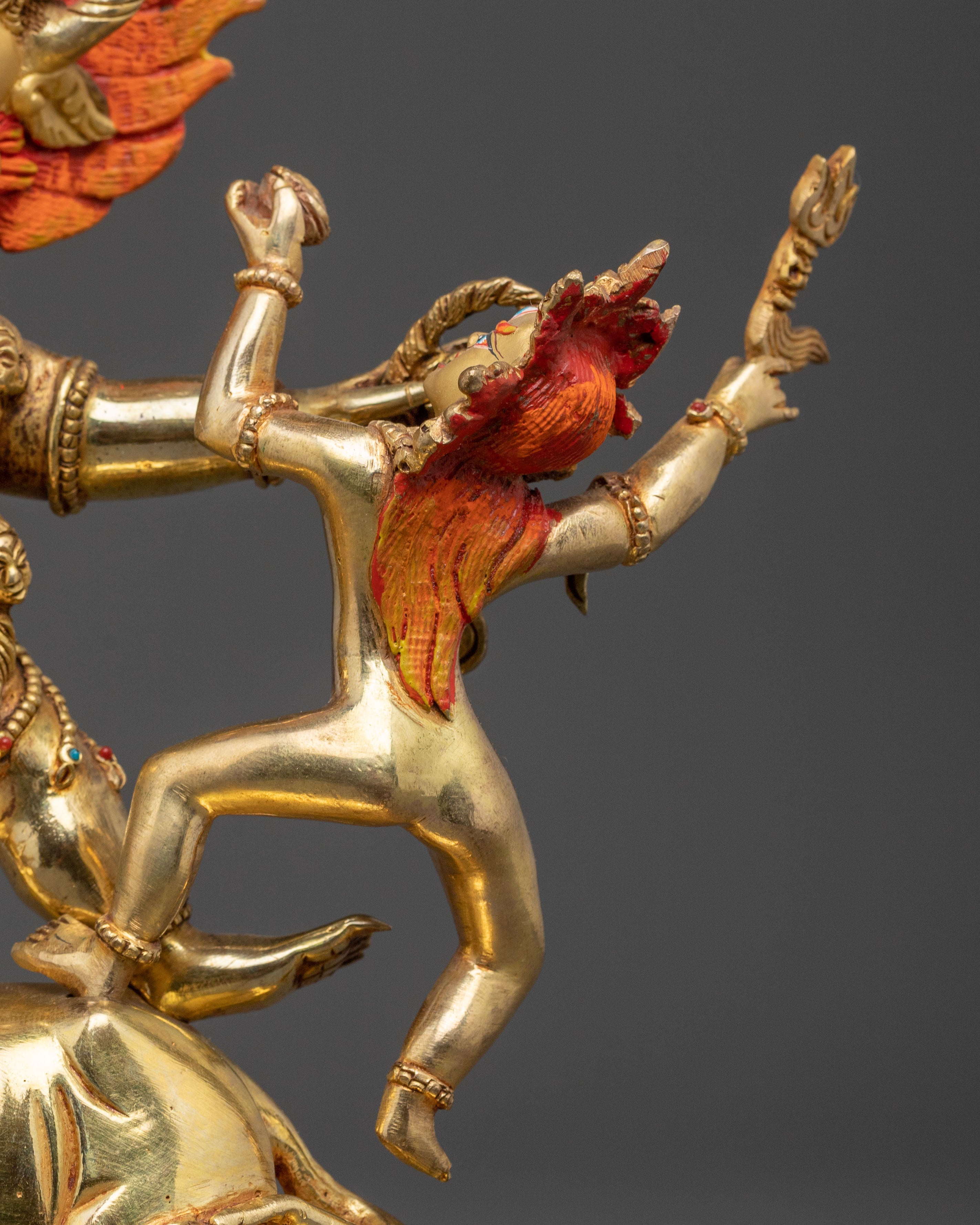 Majestic 24K Gold Gilded Statue of Yamantaka