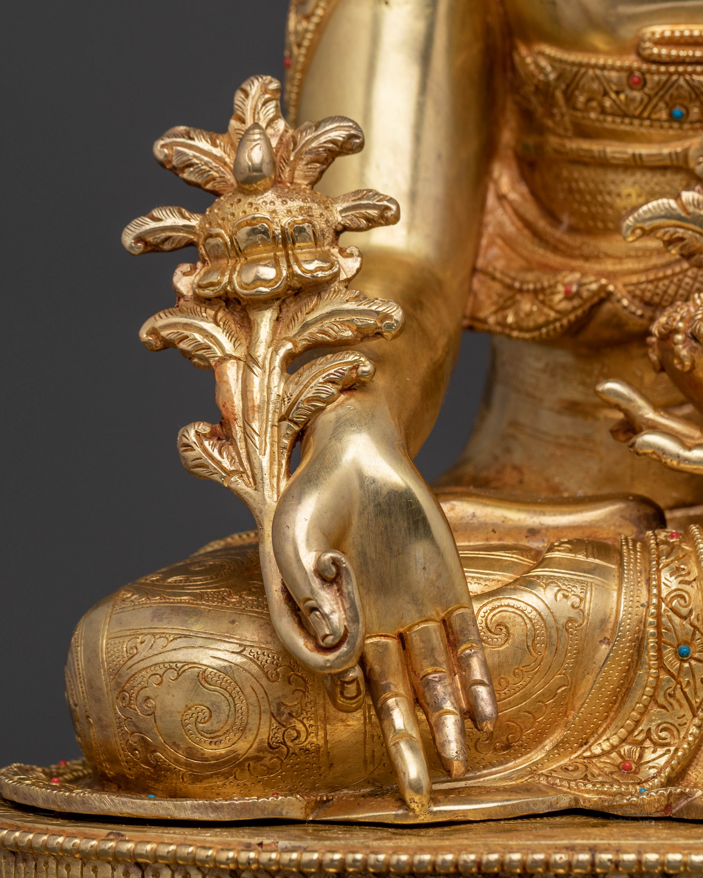 Divine Healer Medicine Buddha Statue | Exquisite Gilded Copper