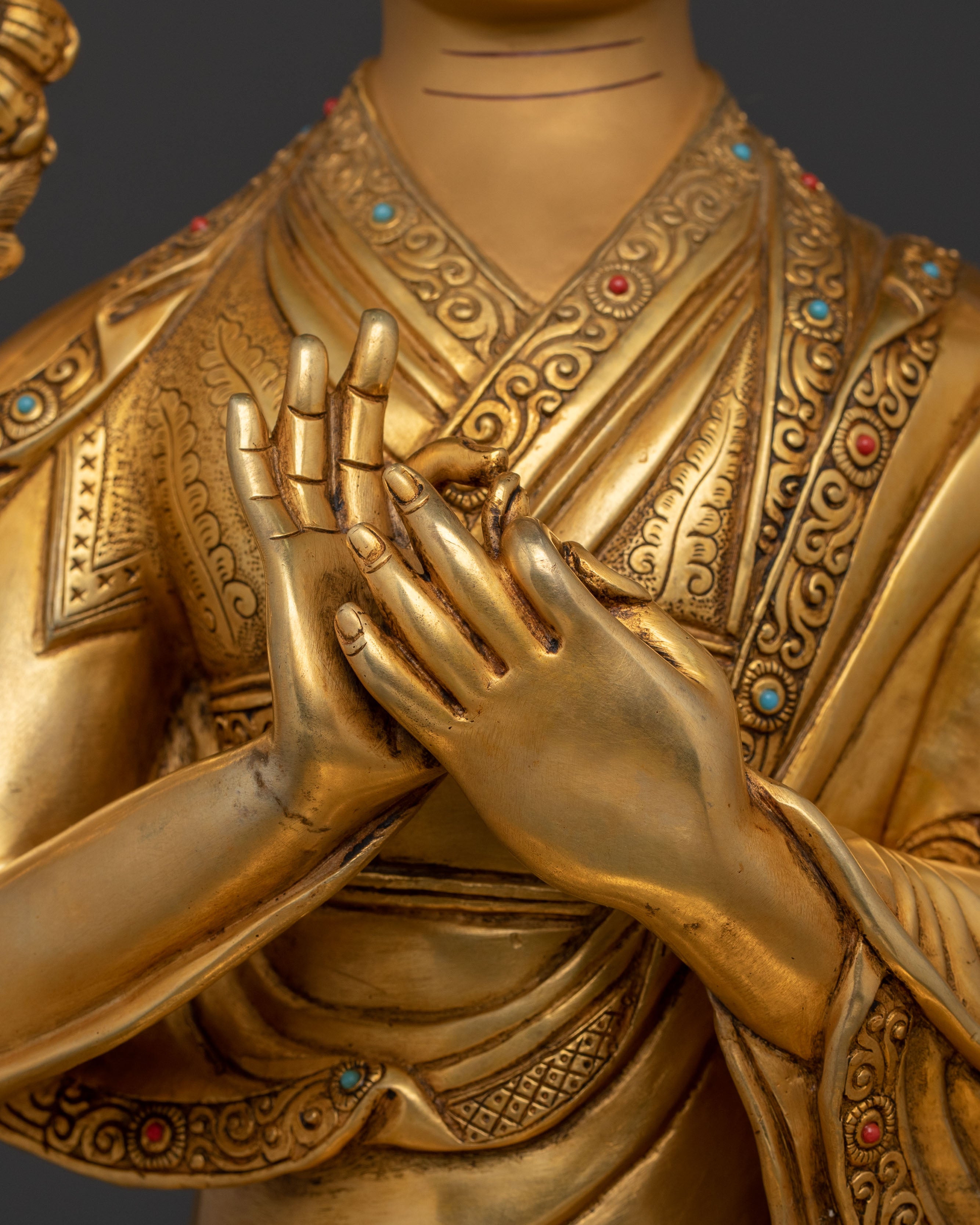 Tsongkhapa Statue with Disciples: Symbol of Wisdom