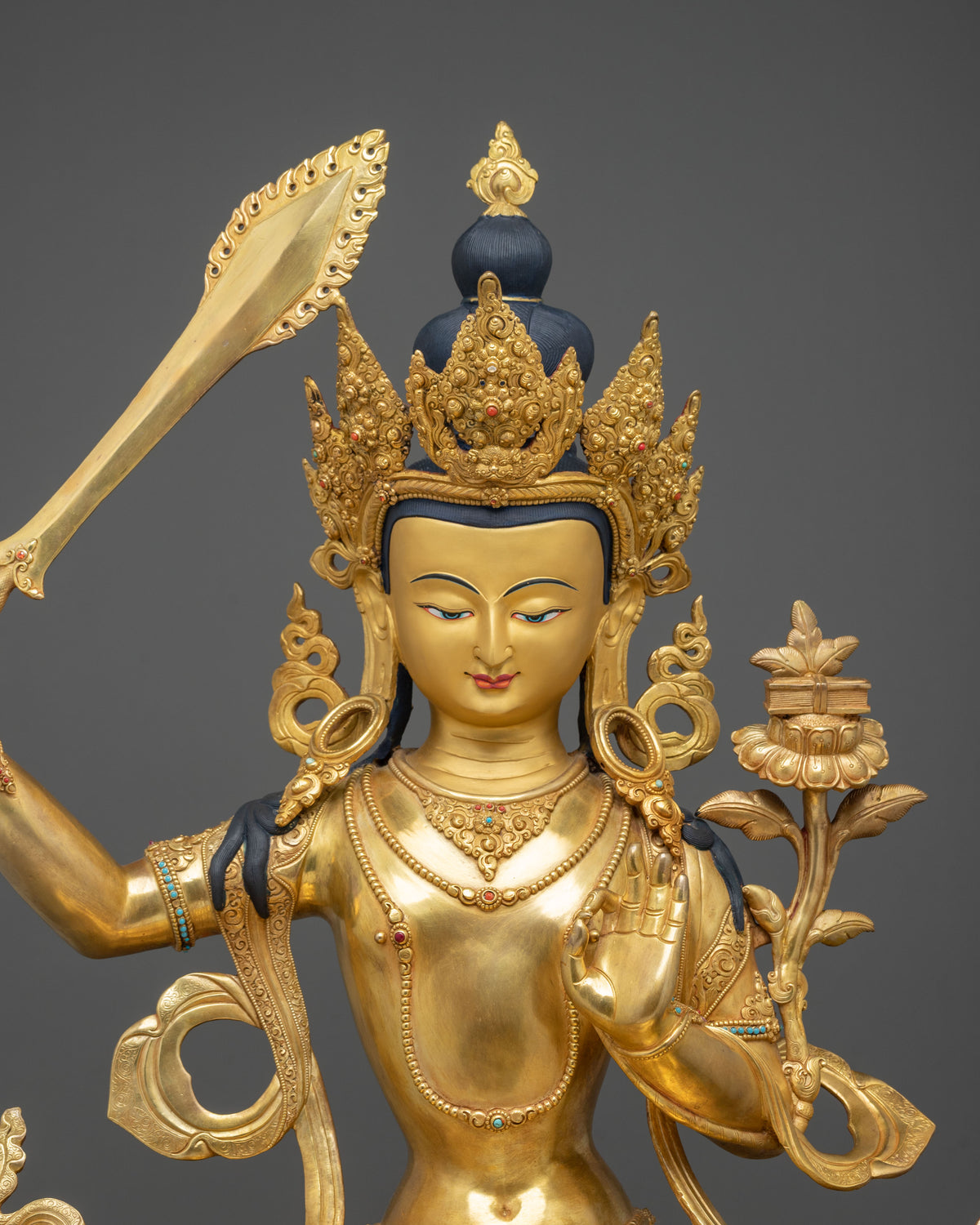 Manjushri Acrylic Painted Statue | Buddhist Shrine