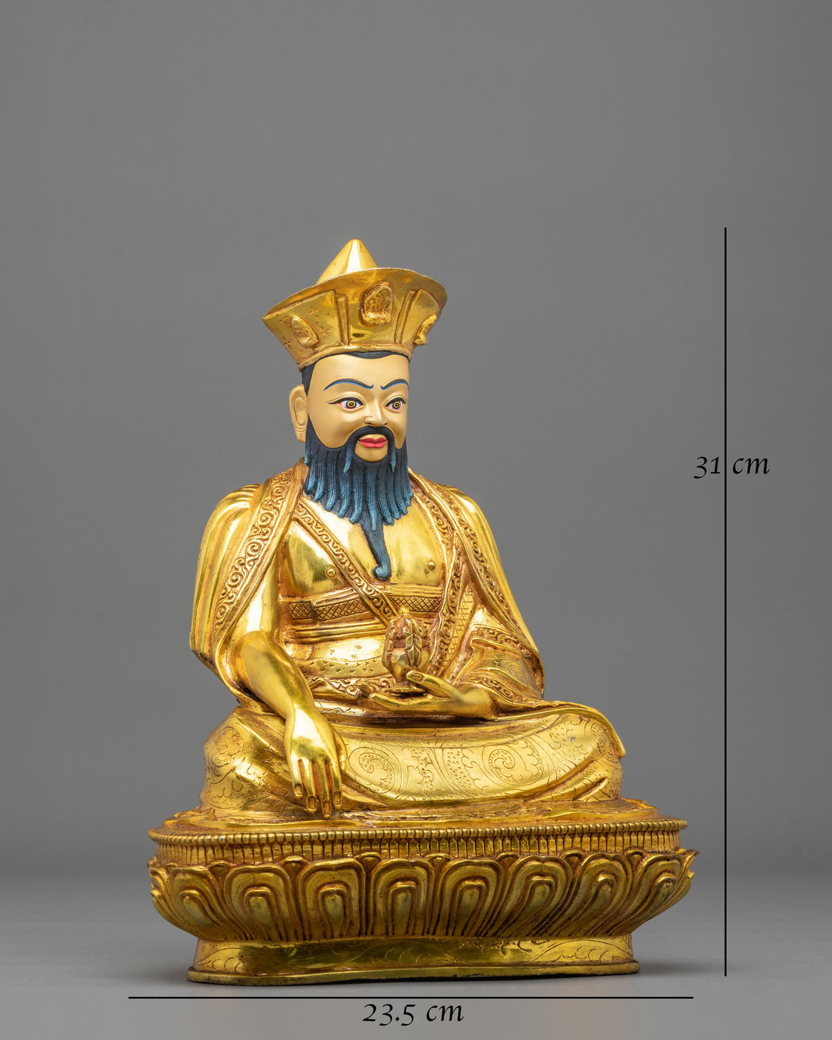 Guru Shapdum Tibetan Buddhist Sculpture: Sacred Master Statue