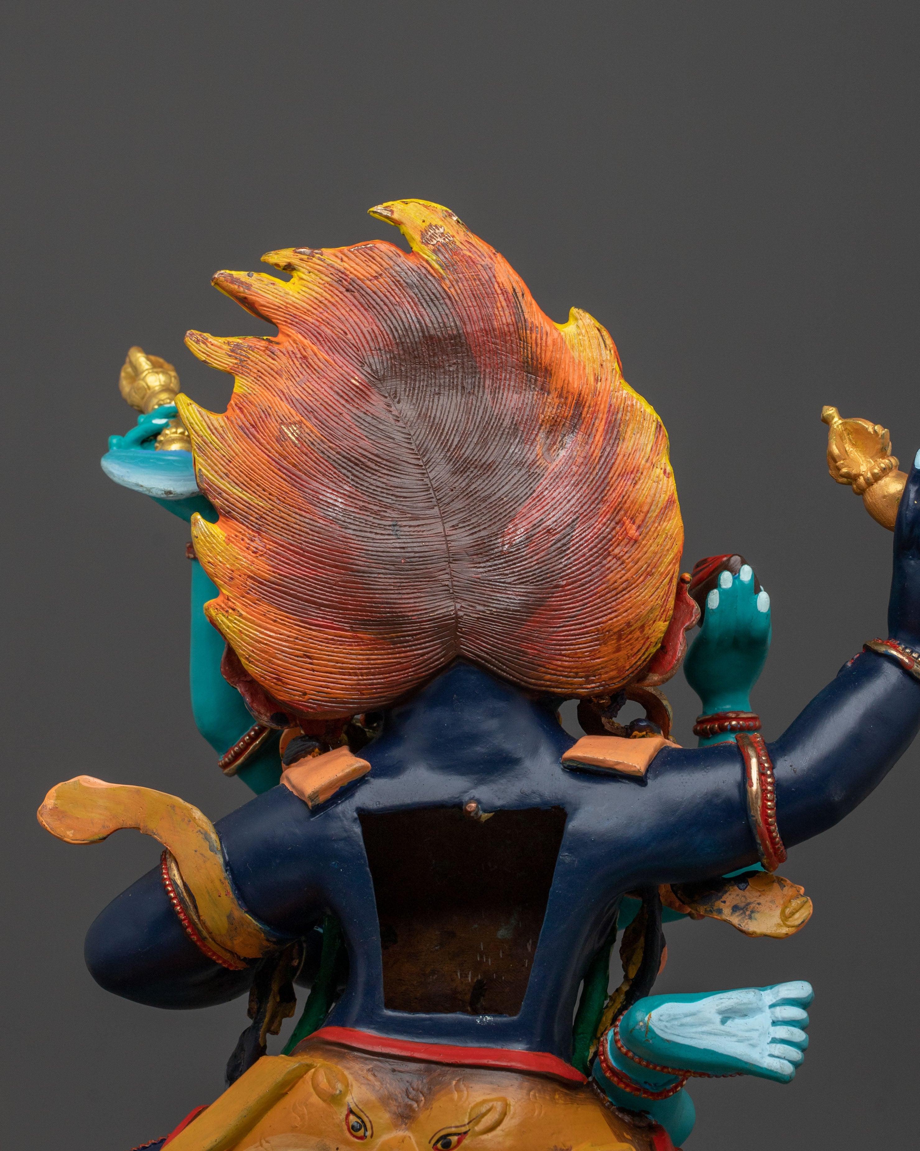 Mahakala Bernakchen Statue With Consort | Wrathful Protector