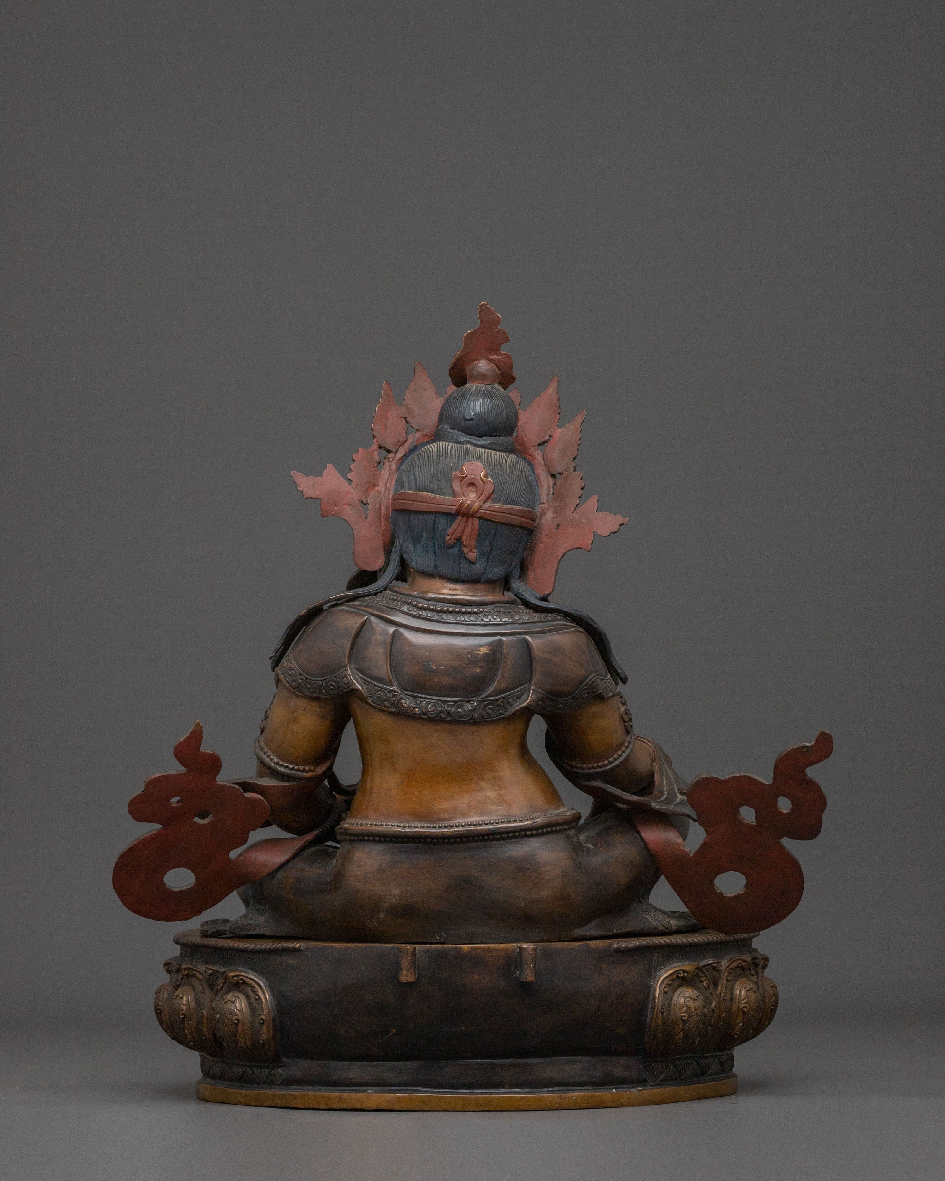 Tibetan Buddhist Dzambhala Statue: Oxidized Copper