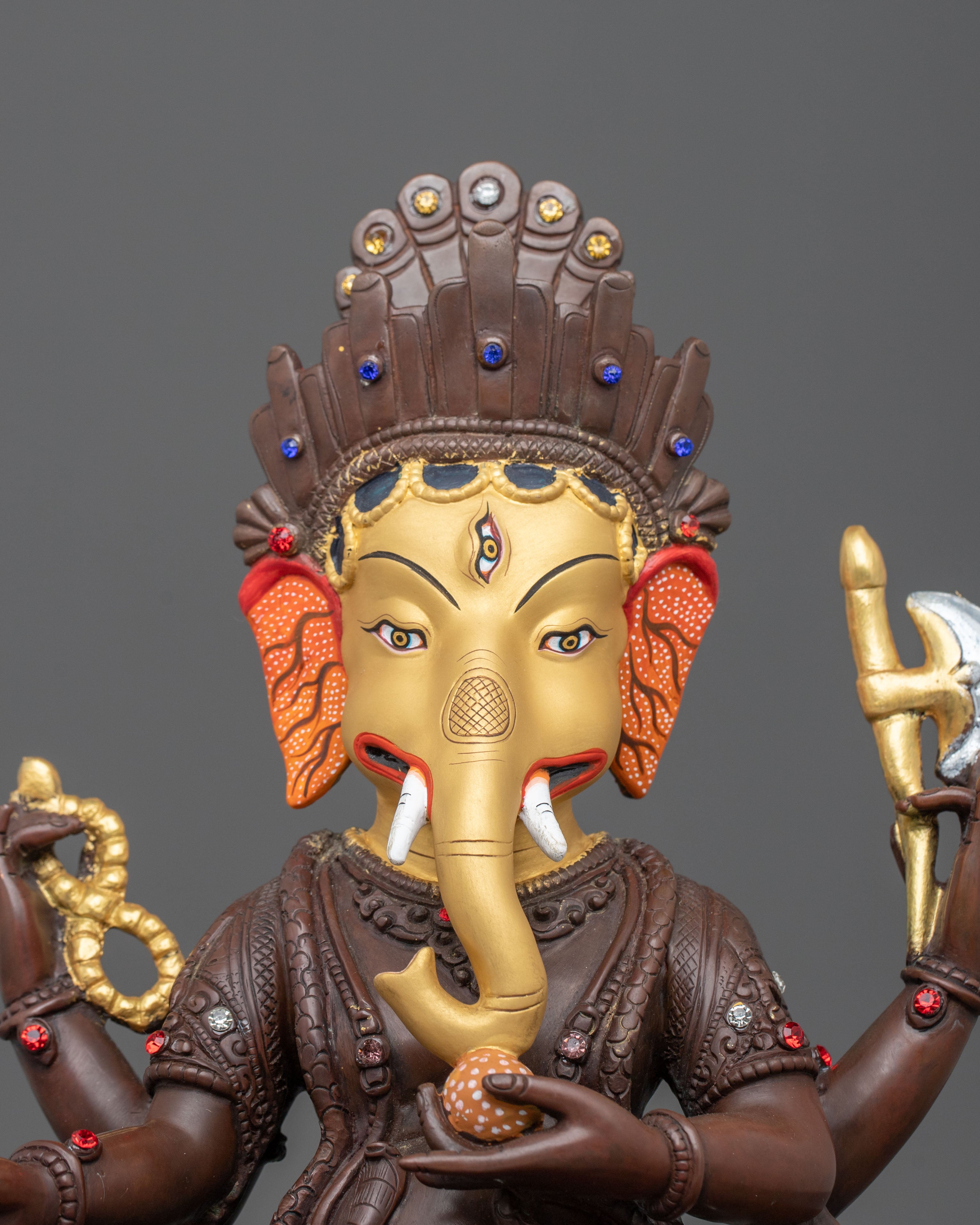 God Ganesha Spiritual Sculpture | Auspicious Oxidized Copper