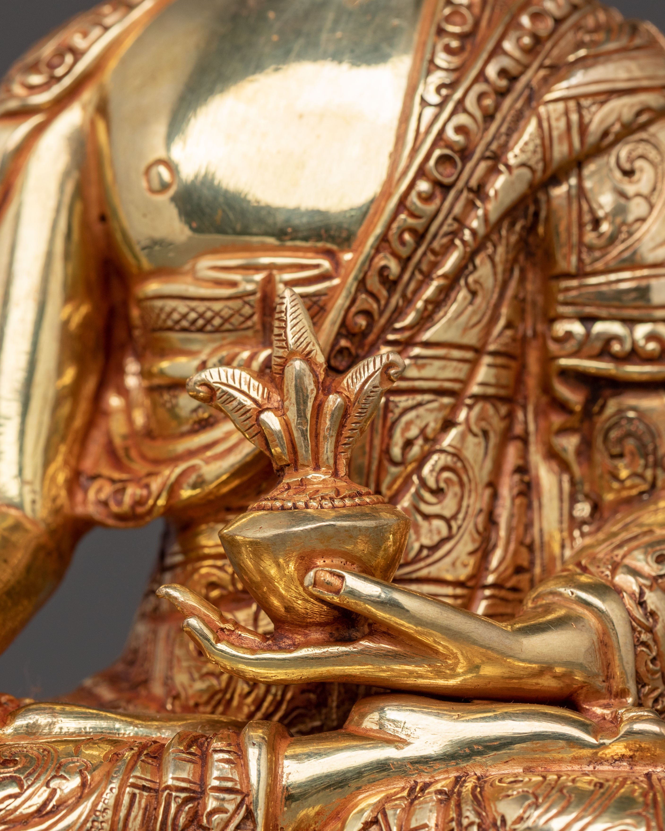 Spiritual Three Buddhas Golden Statue Set