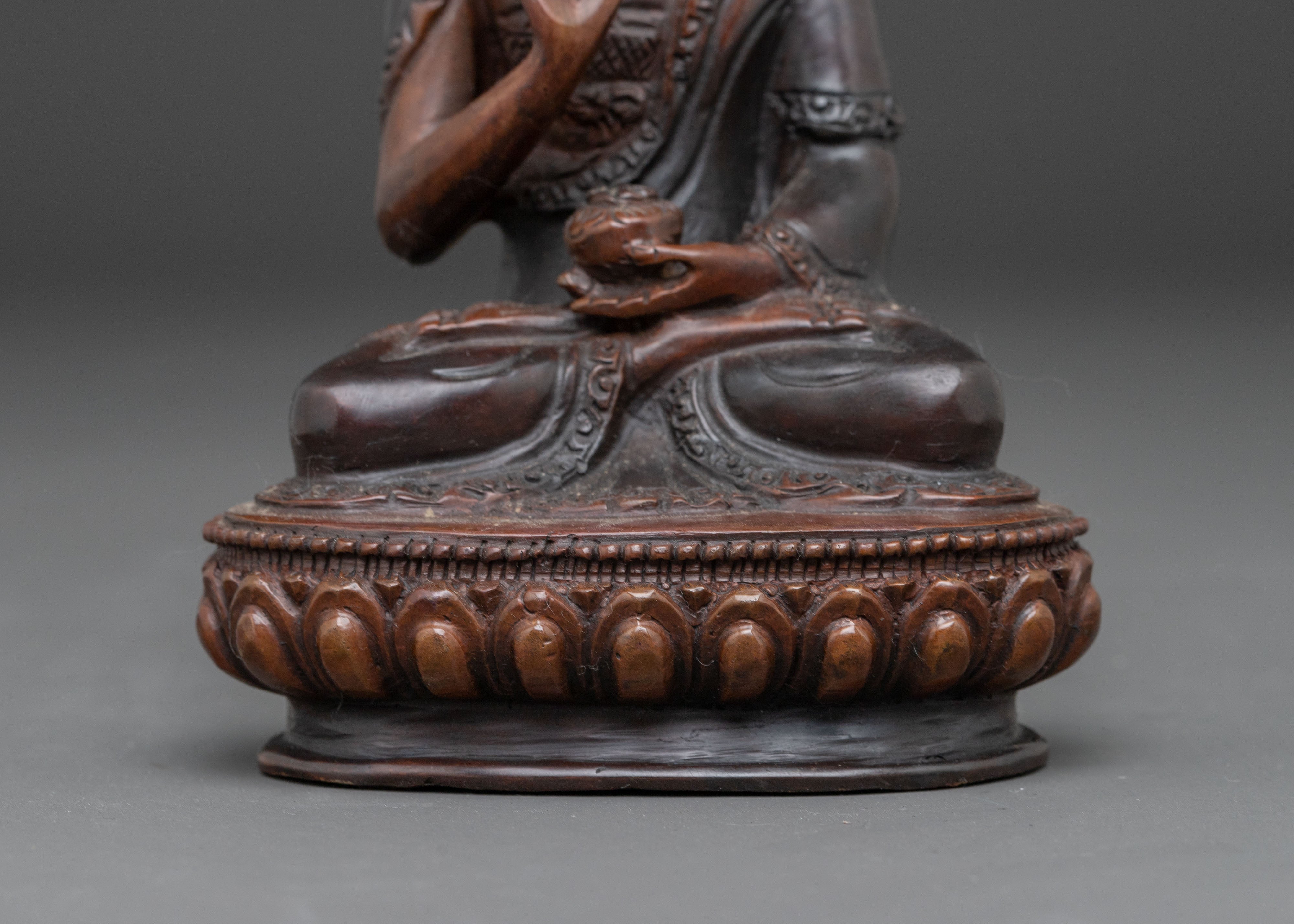 Handmade Amogasiddhi Oxidized Copper Statue | Protector Buddha