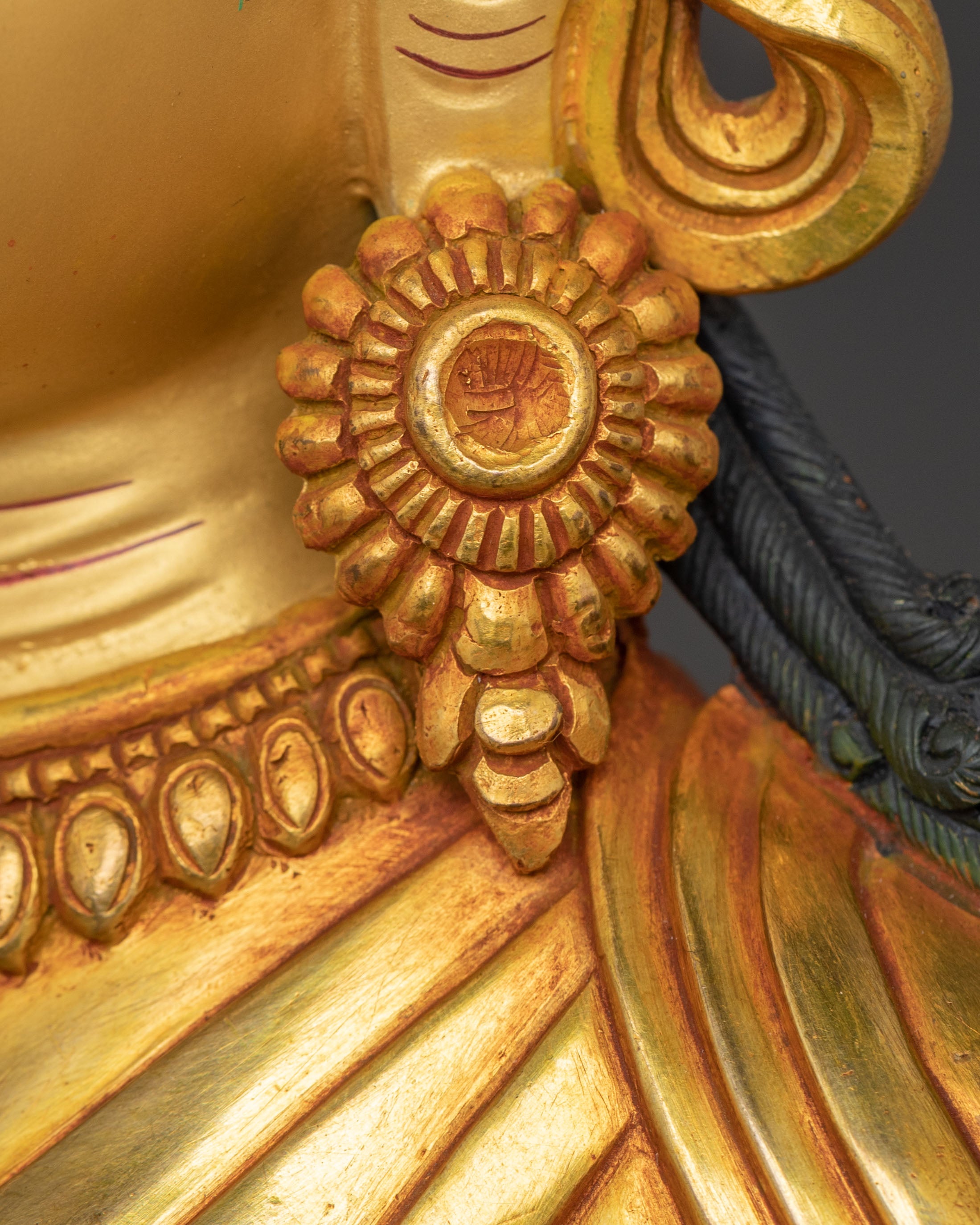 Victorious Green Tara Statue | 24k Gold Gilded Statue