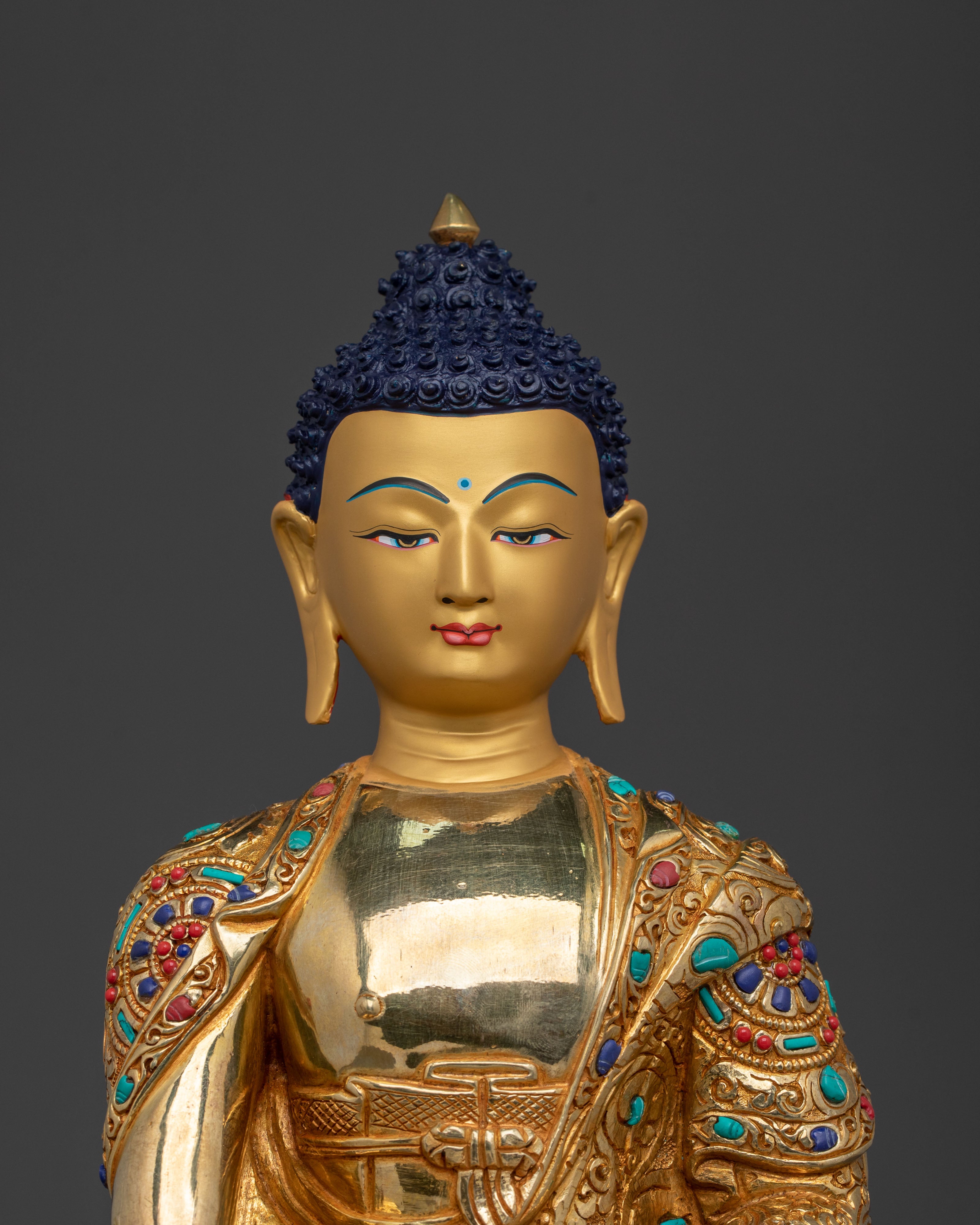 Hand-Carved Shakyamuni Buddha Sculpture | Home Decor