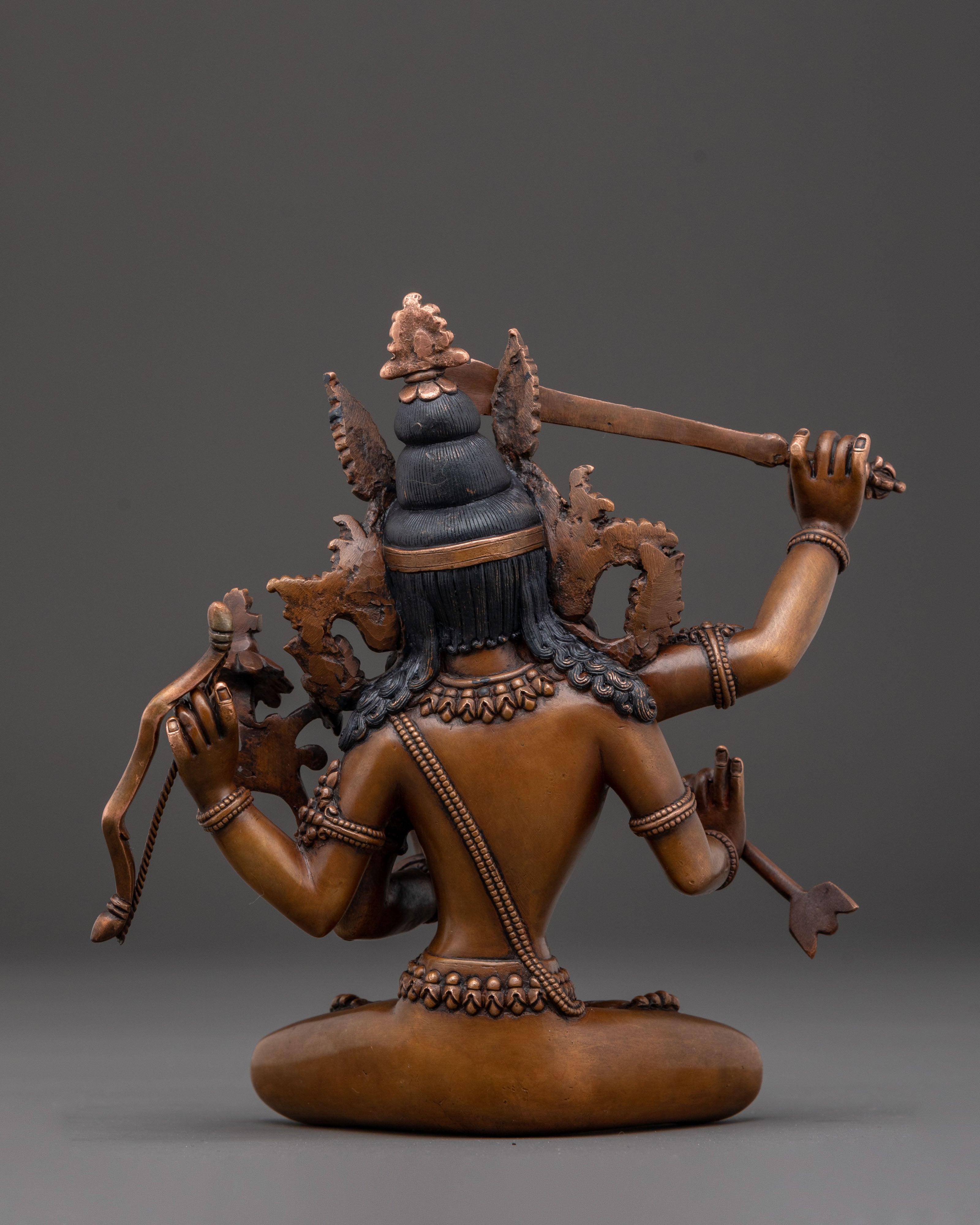 Maha Manjushri Oxidized Copper Statue – Wisdom’s Radiance