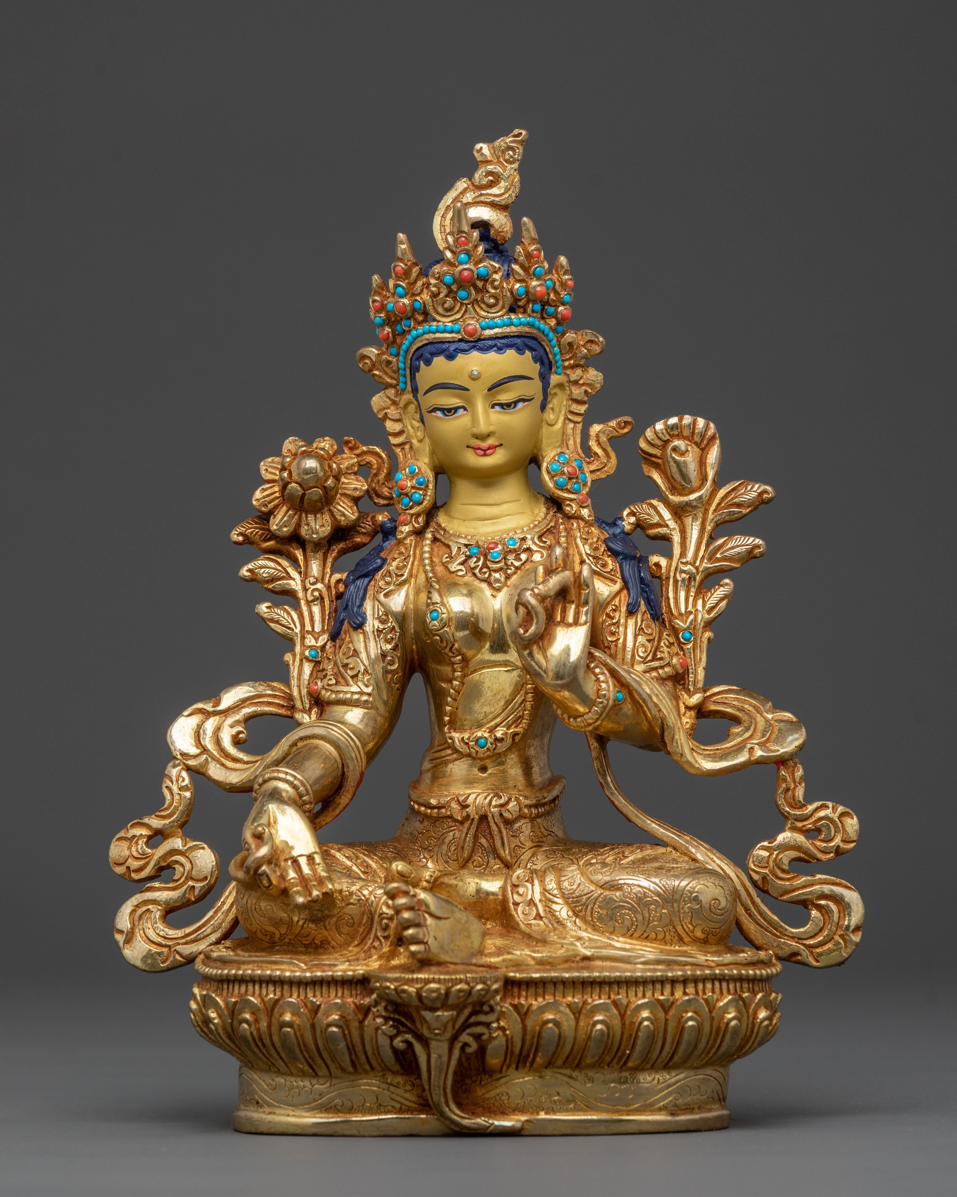 Handcrafted Green Tara Statue of Liberation | Home Decor