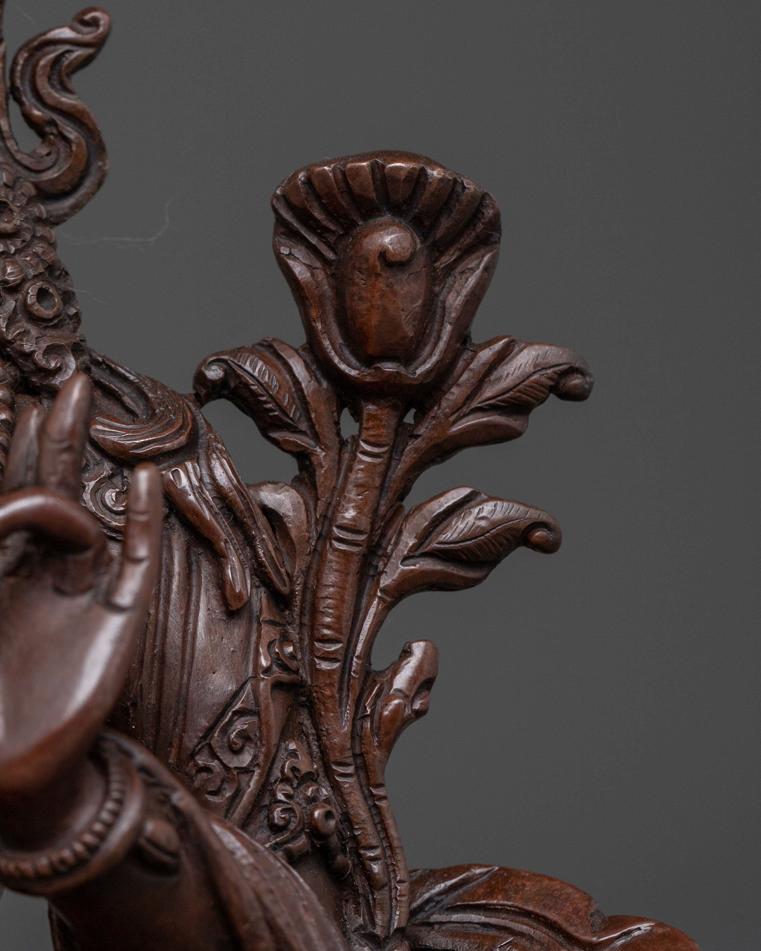 Green Tara Statue | Serene Oxidized Copper Figure