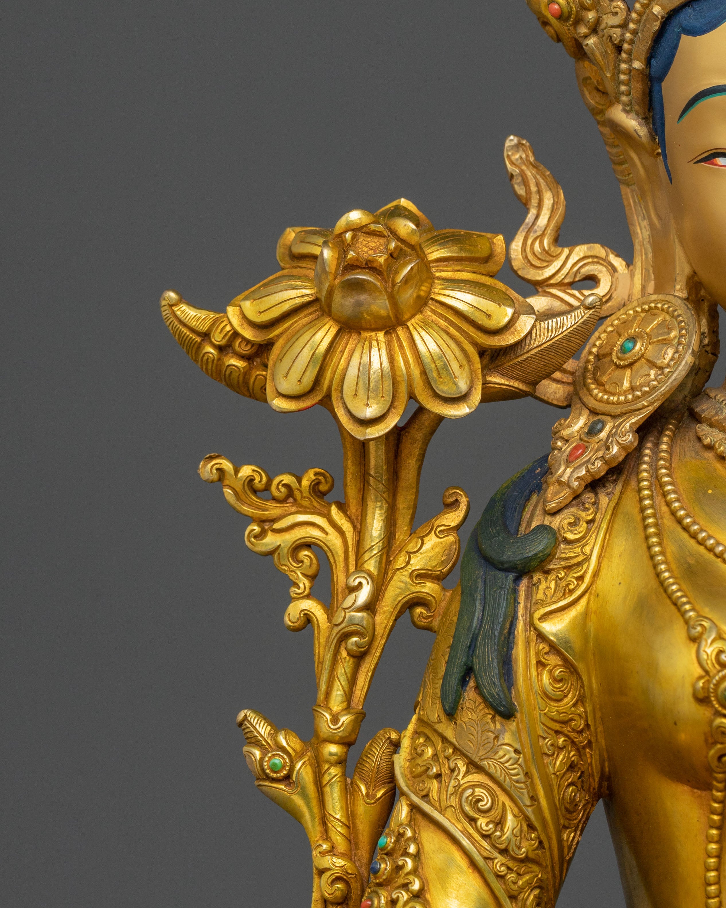 Guardian Green Tara Himalayan Statue | Sacred Meditation Altar Decor