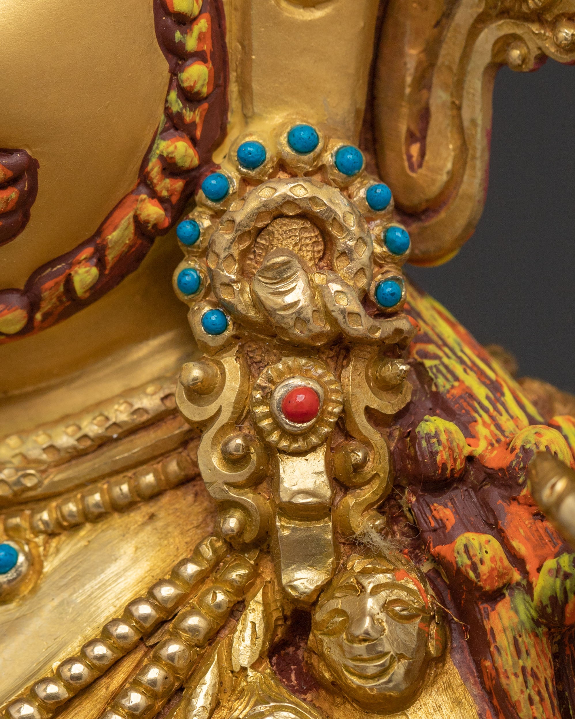 Chaturbhuja Mahakala Statue with Consort | Sacred Figurine