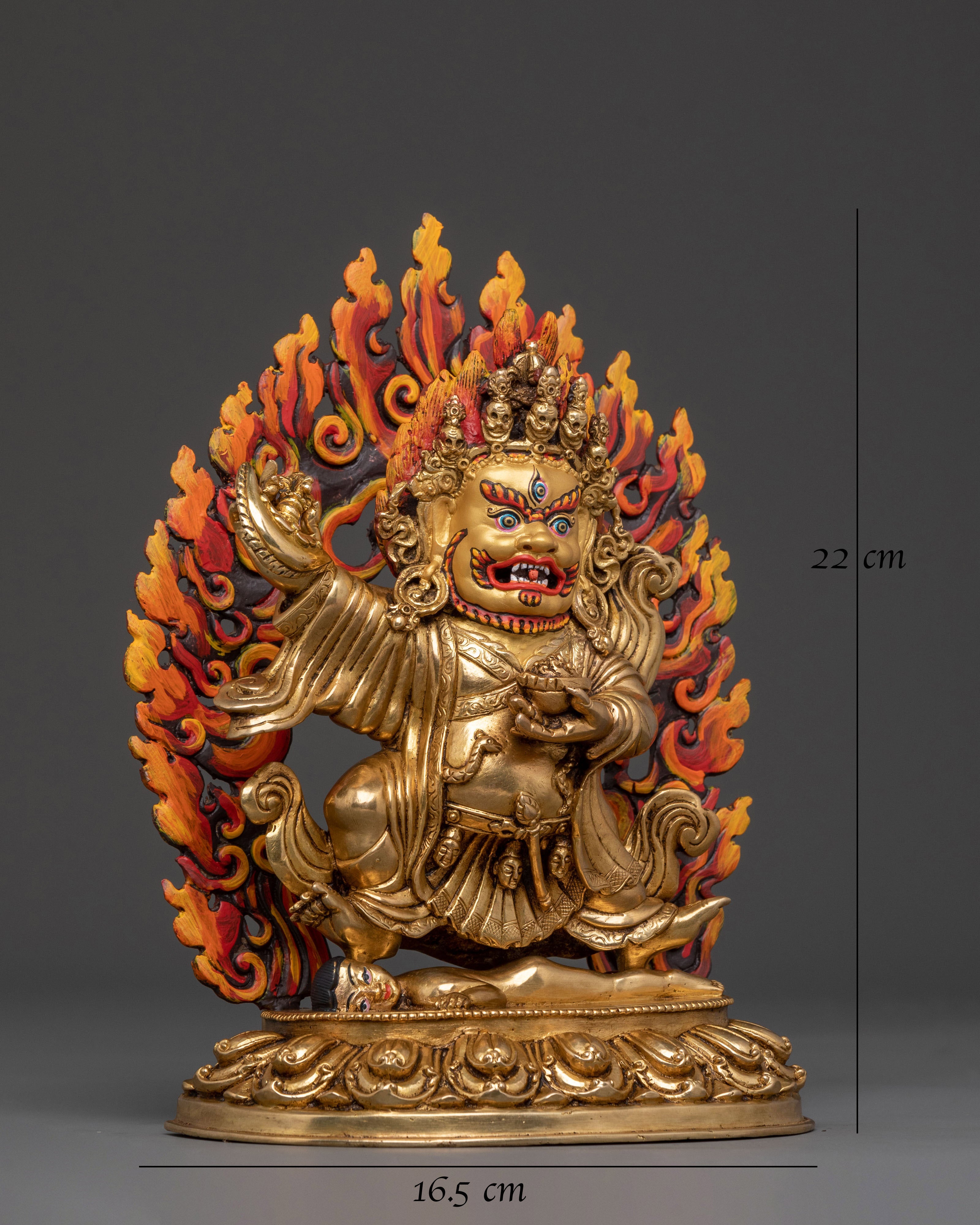 Mahakala Bernakchen Statue | 24K Gold Gilded Icon