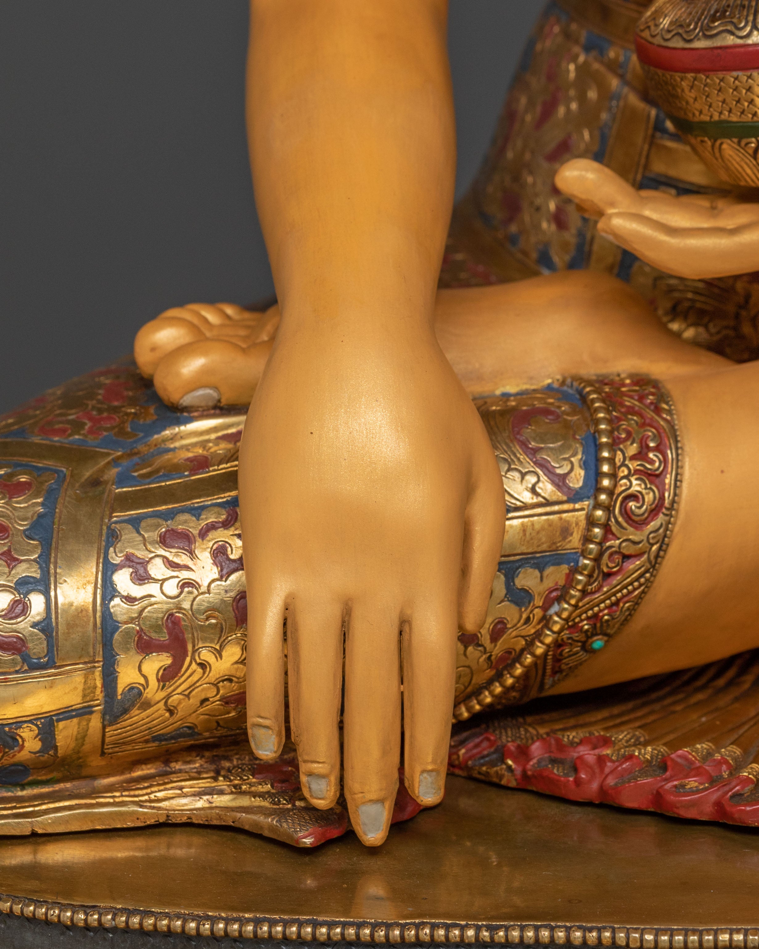 Shakyamuni Buddha Sacred Figurine on Throne | Home Decor