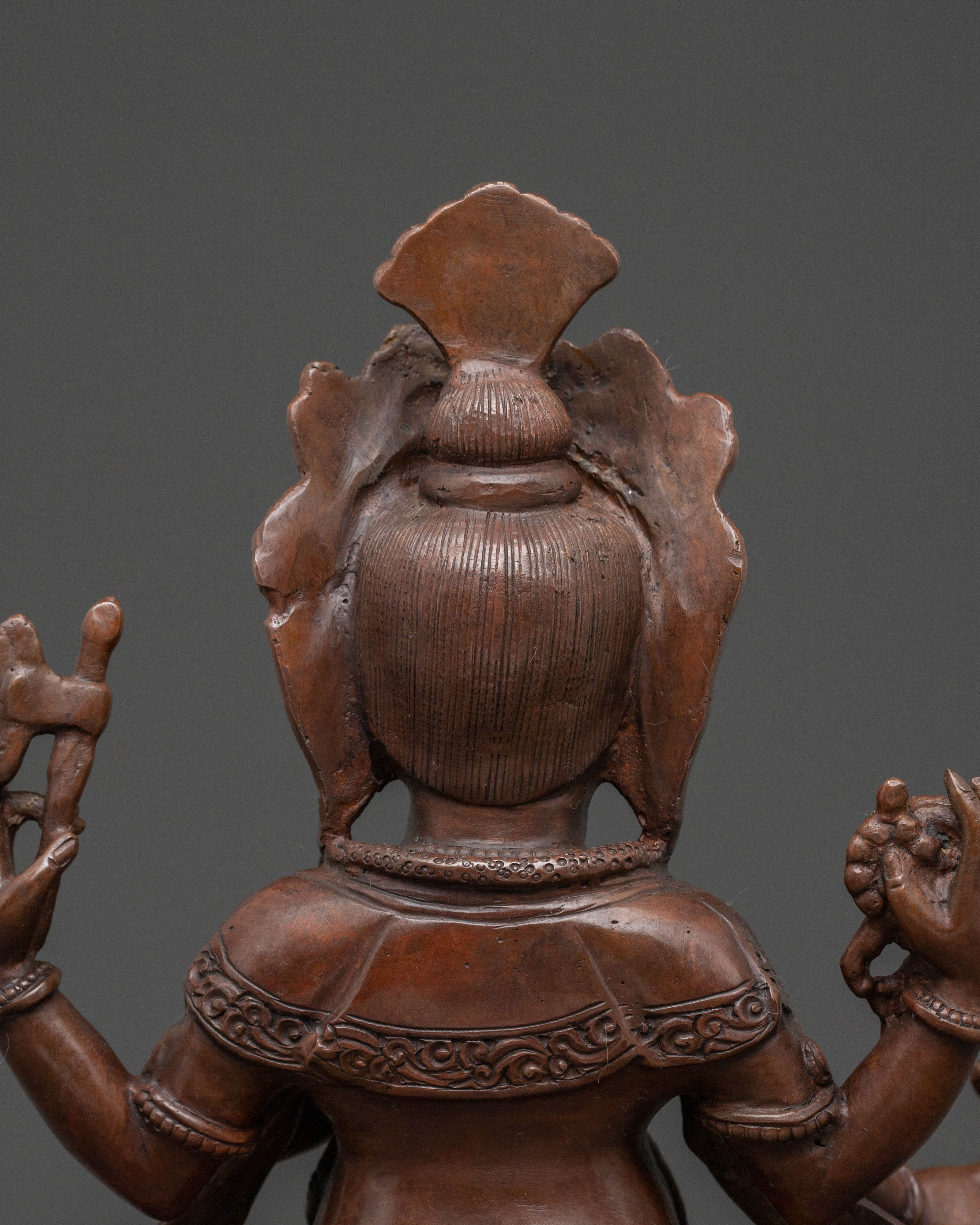 Oxidized Copper Statue of Ganesha: Remover of Obstacles