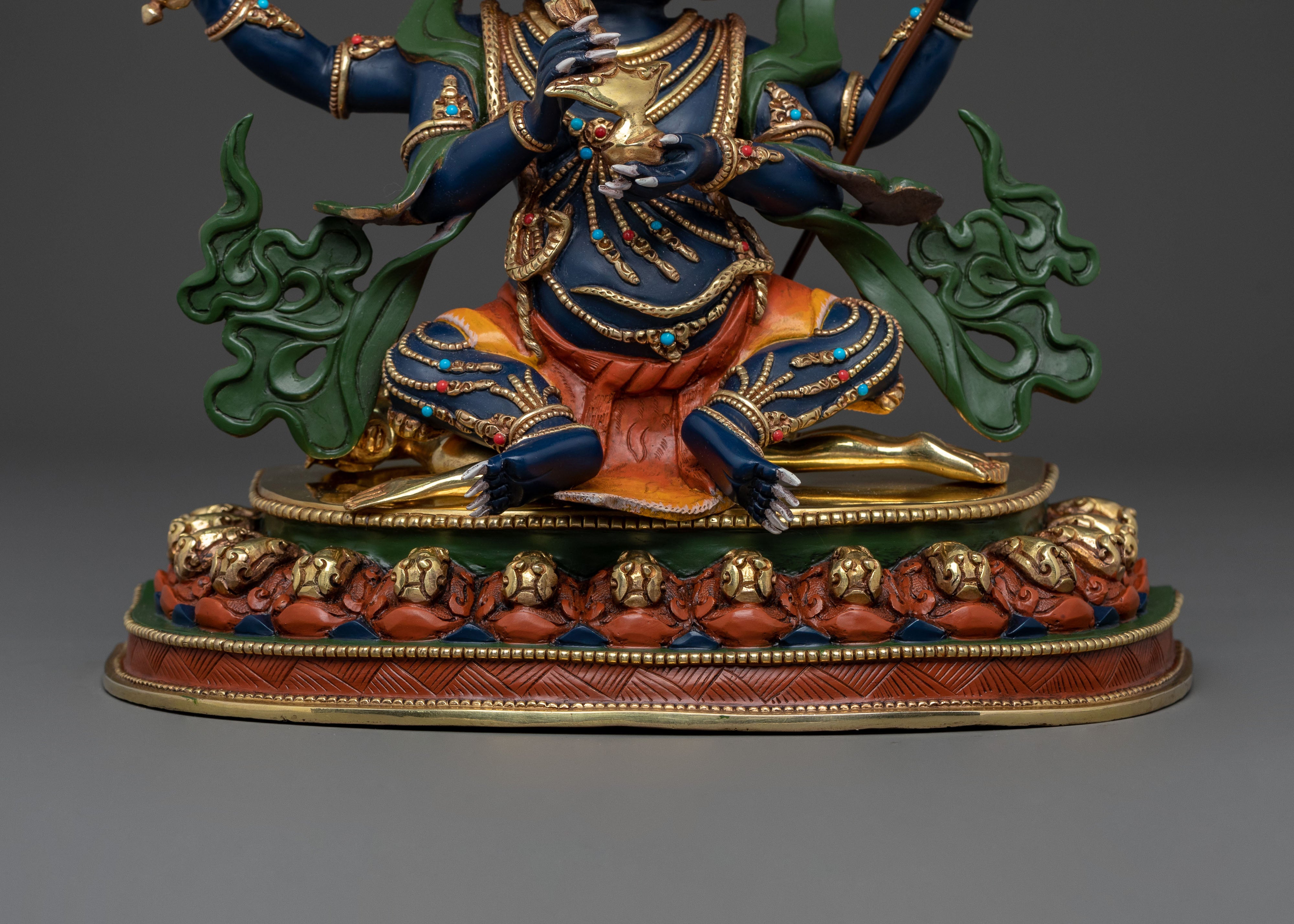 Four Armed Mahakala Sculpture | Protector Deity