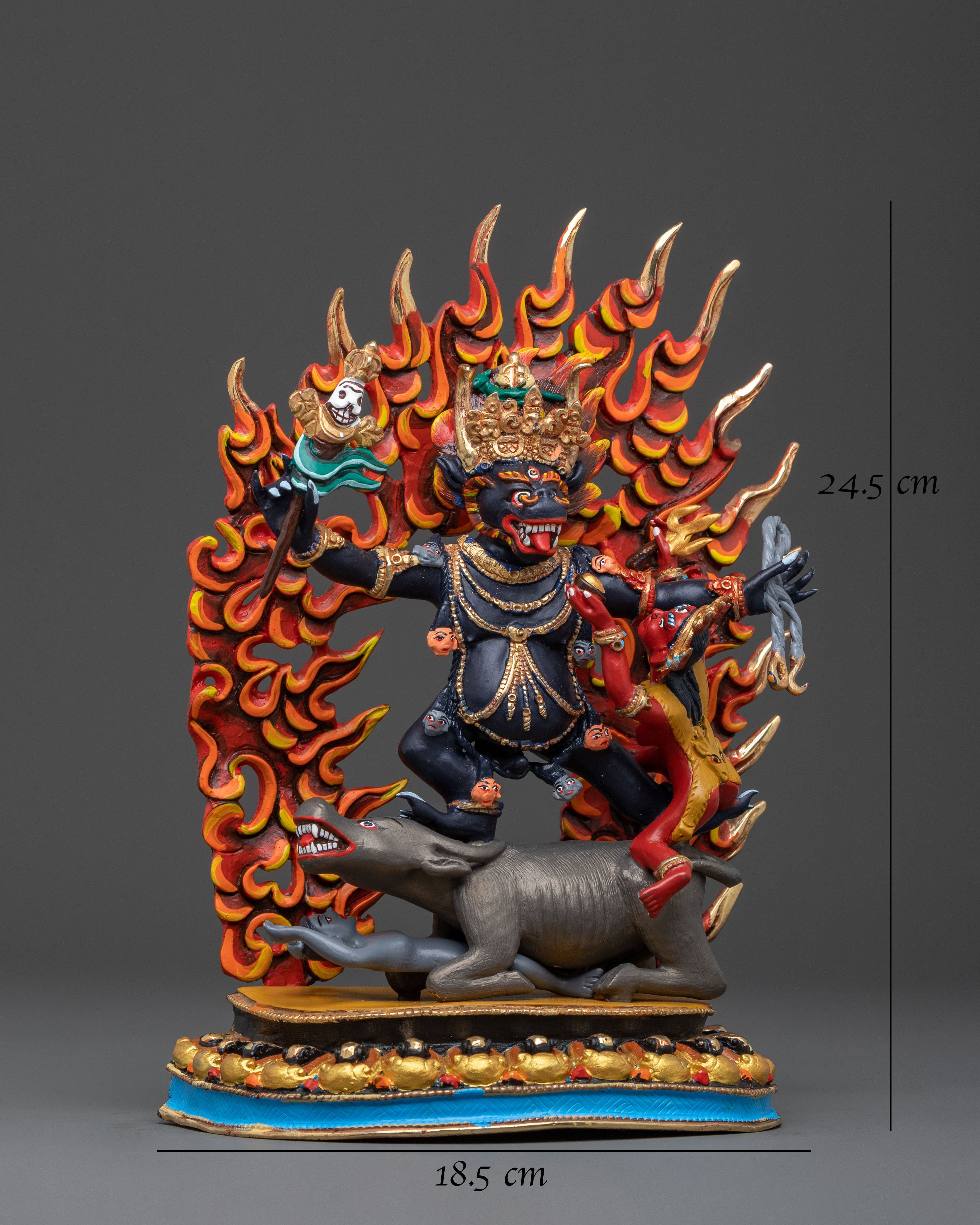 Yama Dharmaraja Wrathful Deity Statue for Altar & Meditation