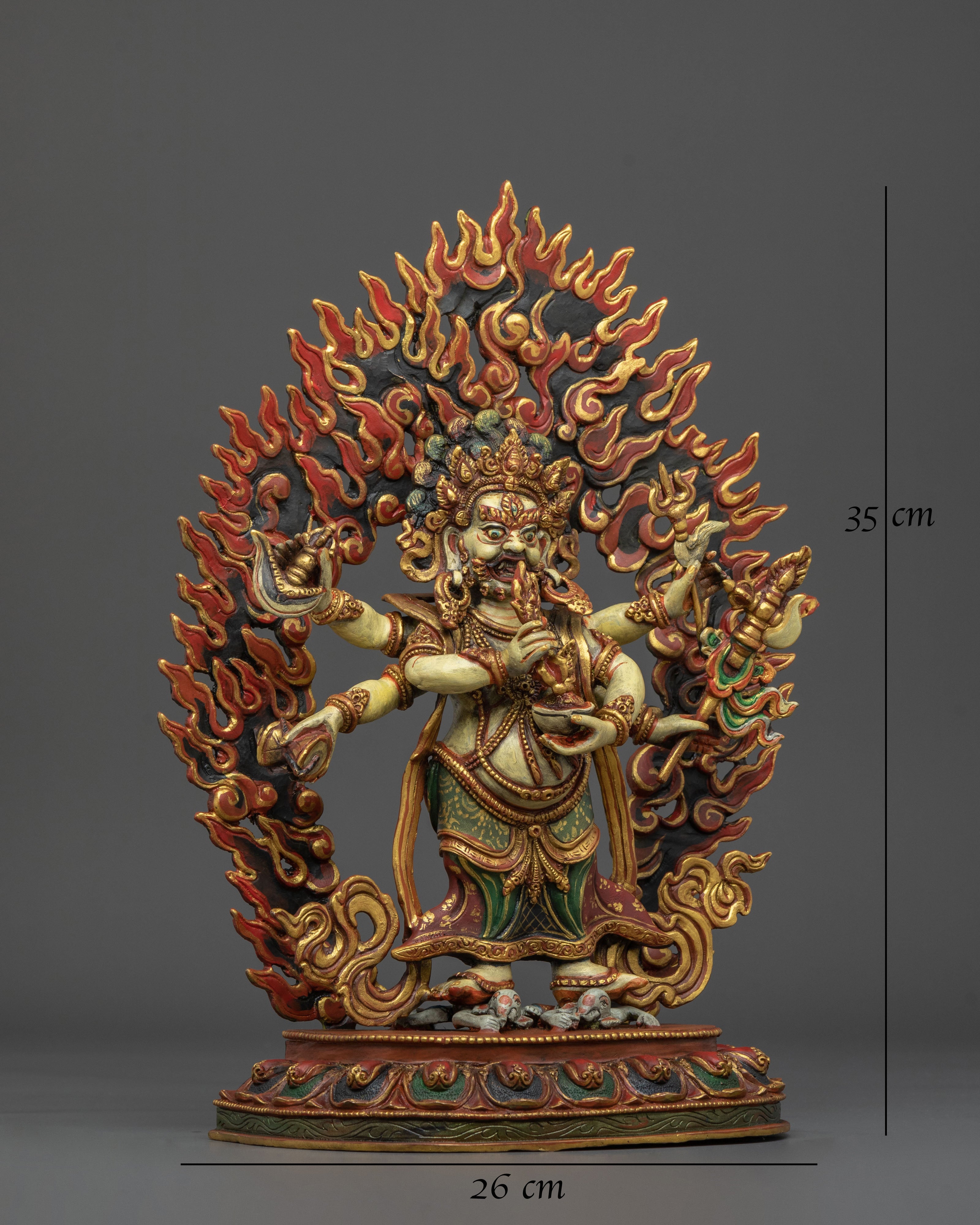 White Mahakala Statue | Fierce Buddhist Protector