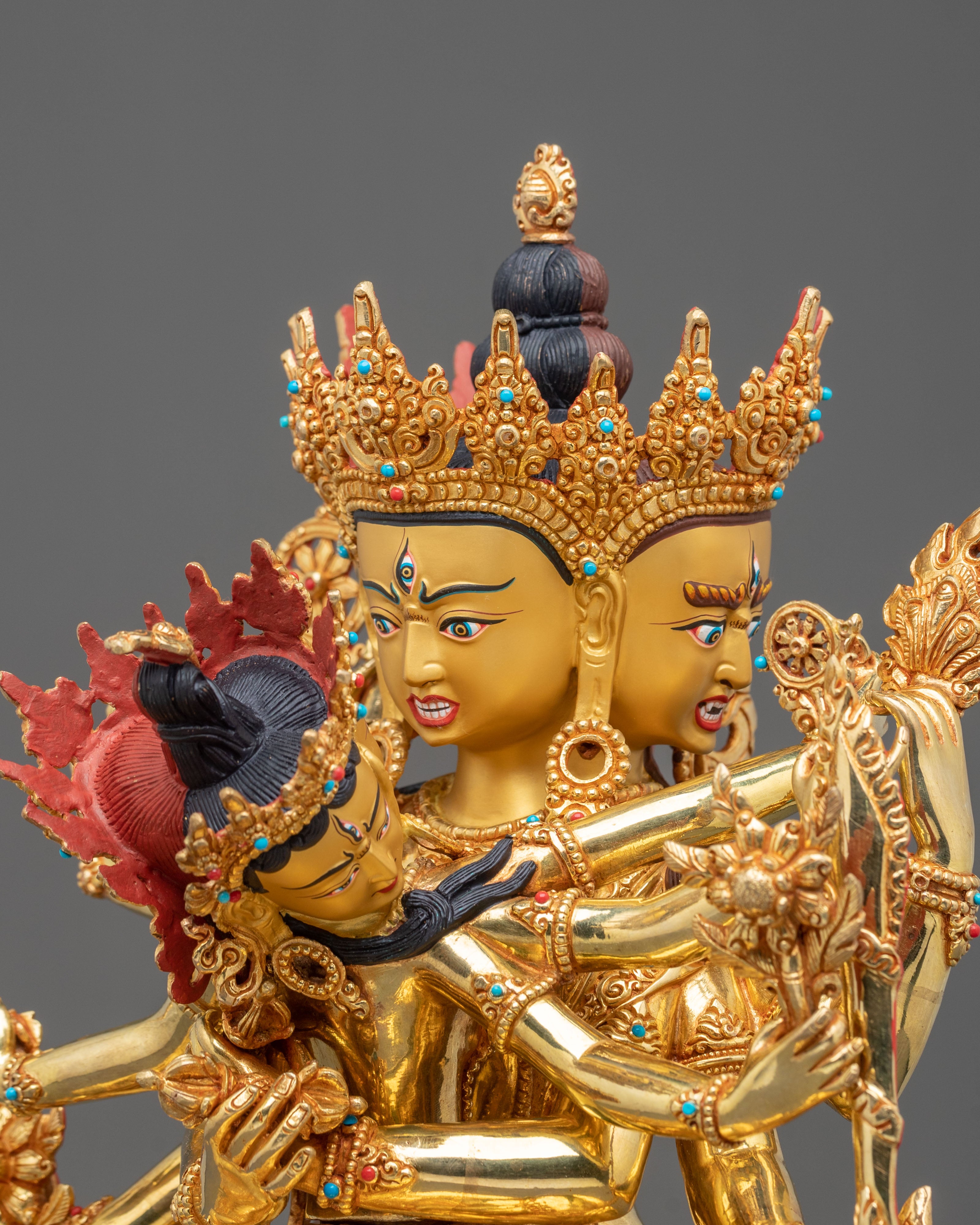 Guhyasamaja Tantric Buddha Statue | 24K Gilded Copper Statue