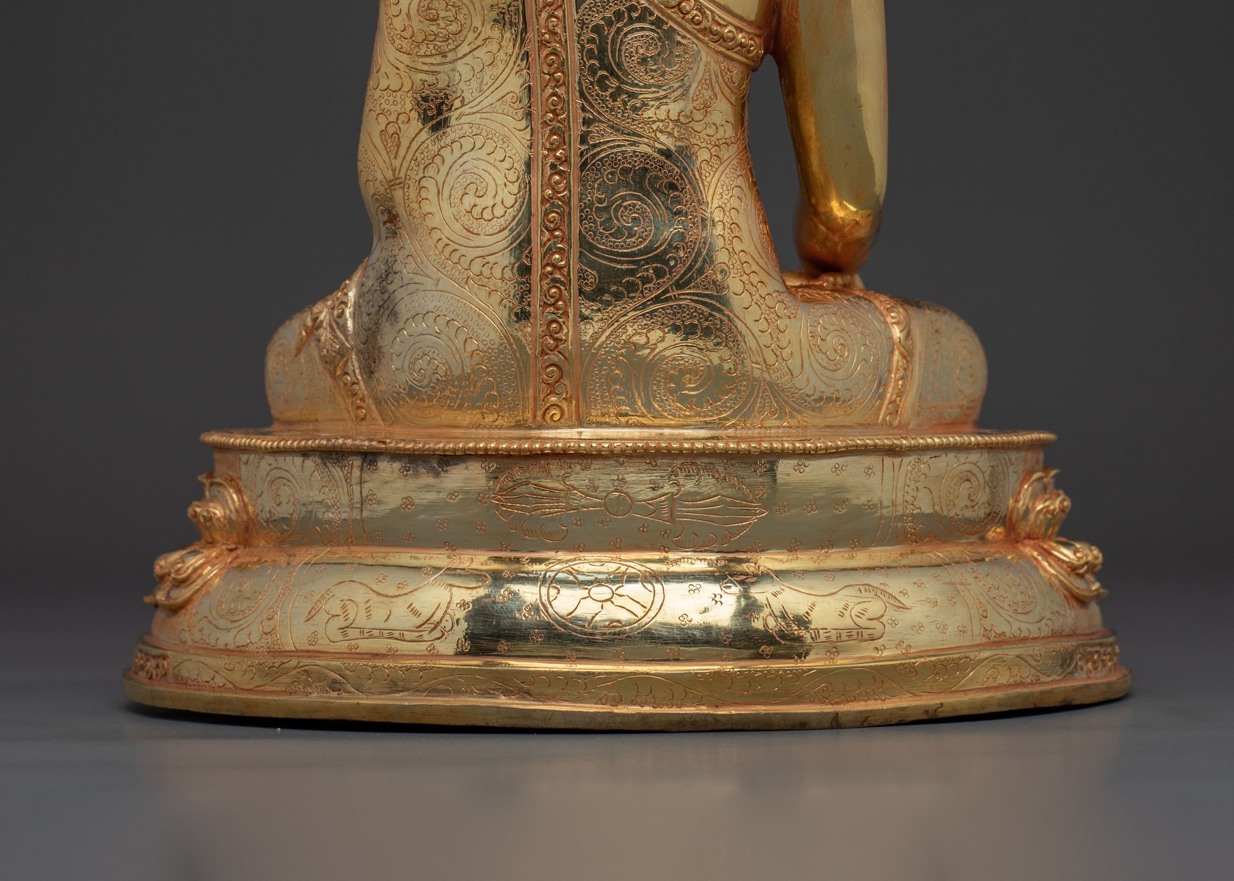 Vajrayana Shakyamuni Buddha Statue | Buddhist Enlightened Teacher Sculpture