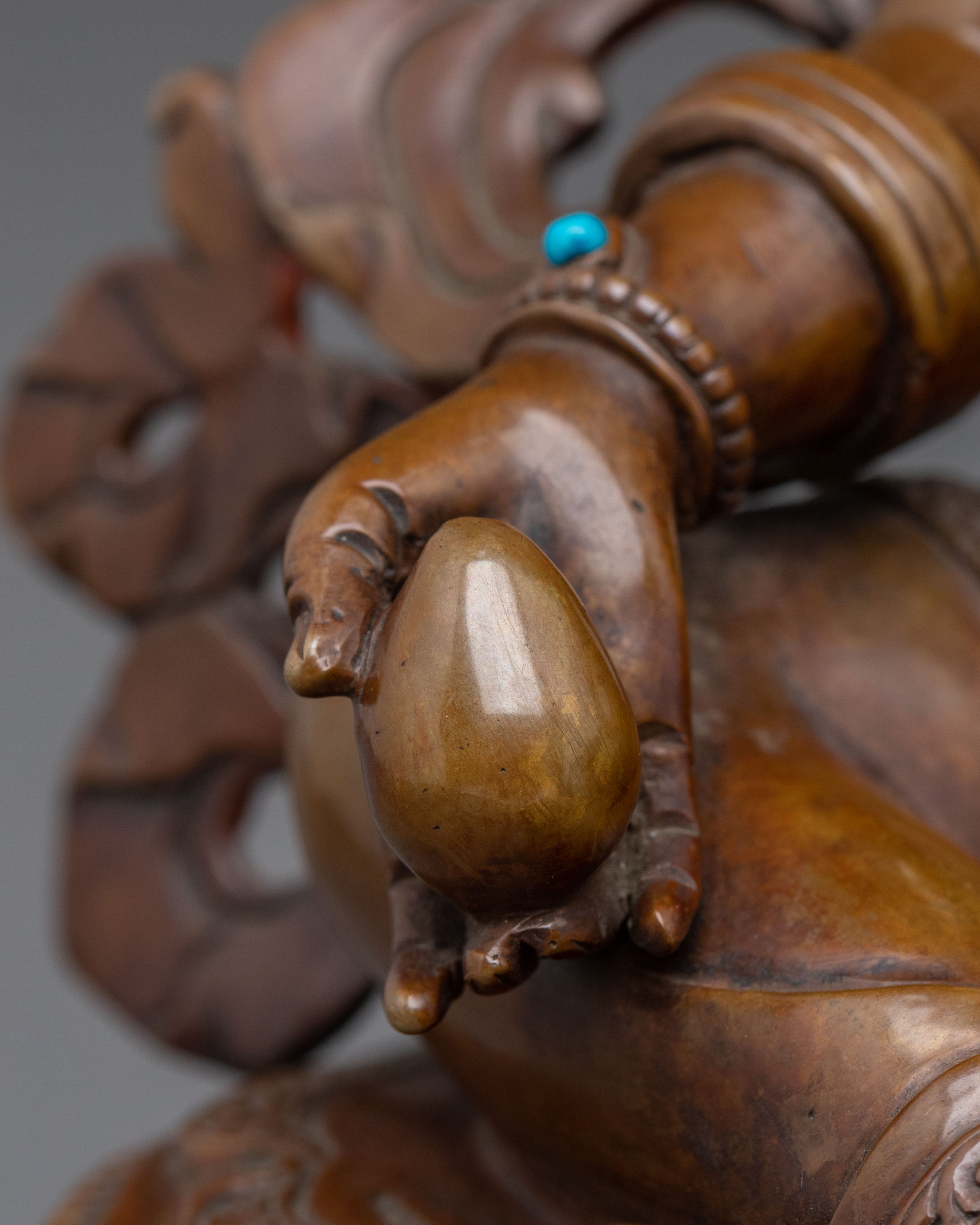 Dzambhala Statue | 24K Gold Gilded Tibetan Deity Figurine