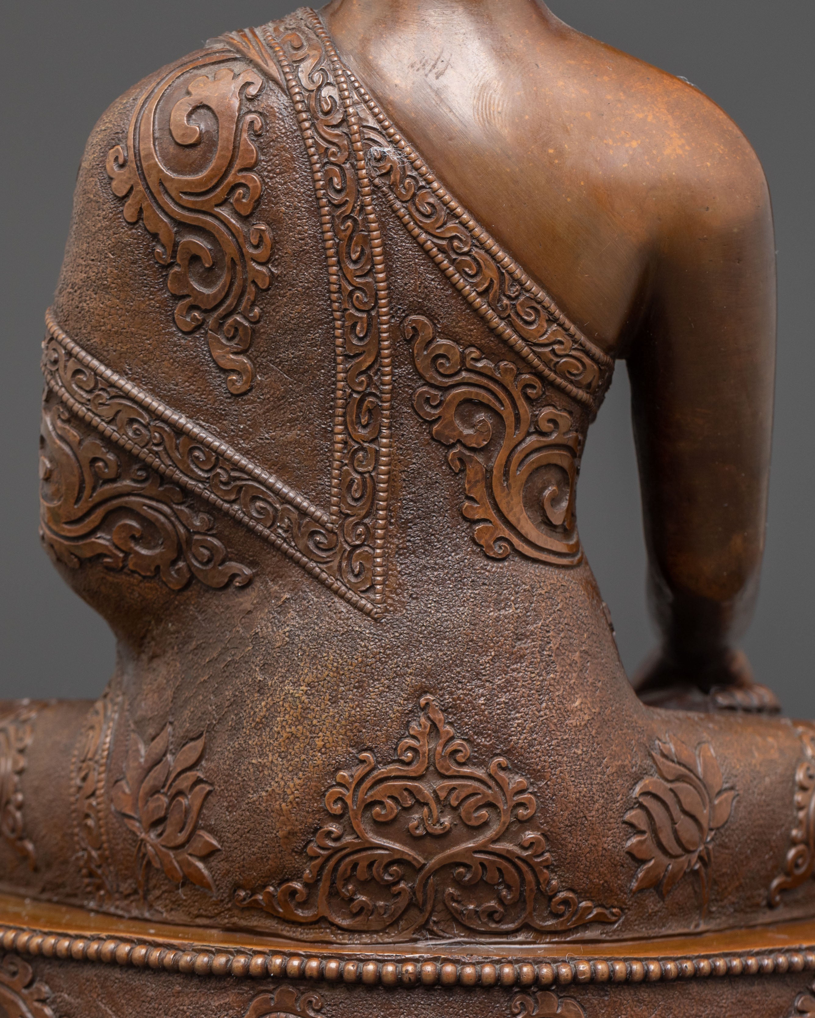 Handmade Oxidized Copper Statue of Buddha Shakyamuni | Gautama Buddha Statue