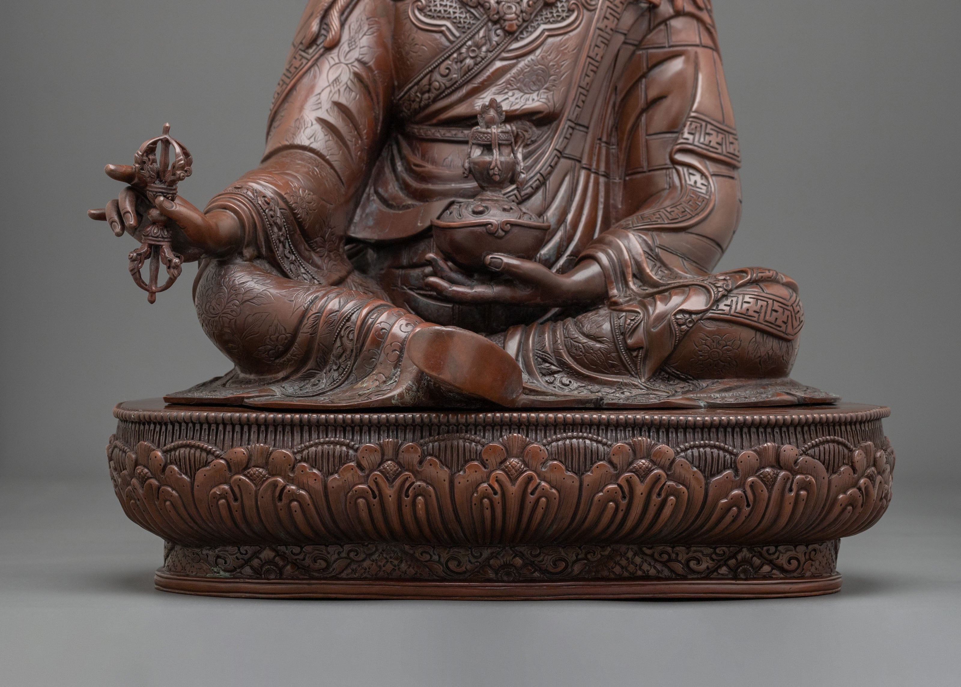Tibetan Guru Rinpoche Oxidized Sculpture | Symbol of Wisdom Protection and Blessings