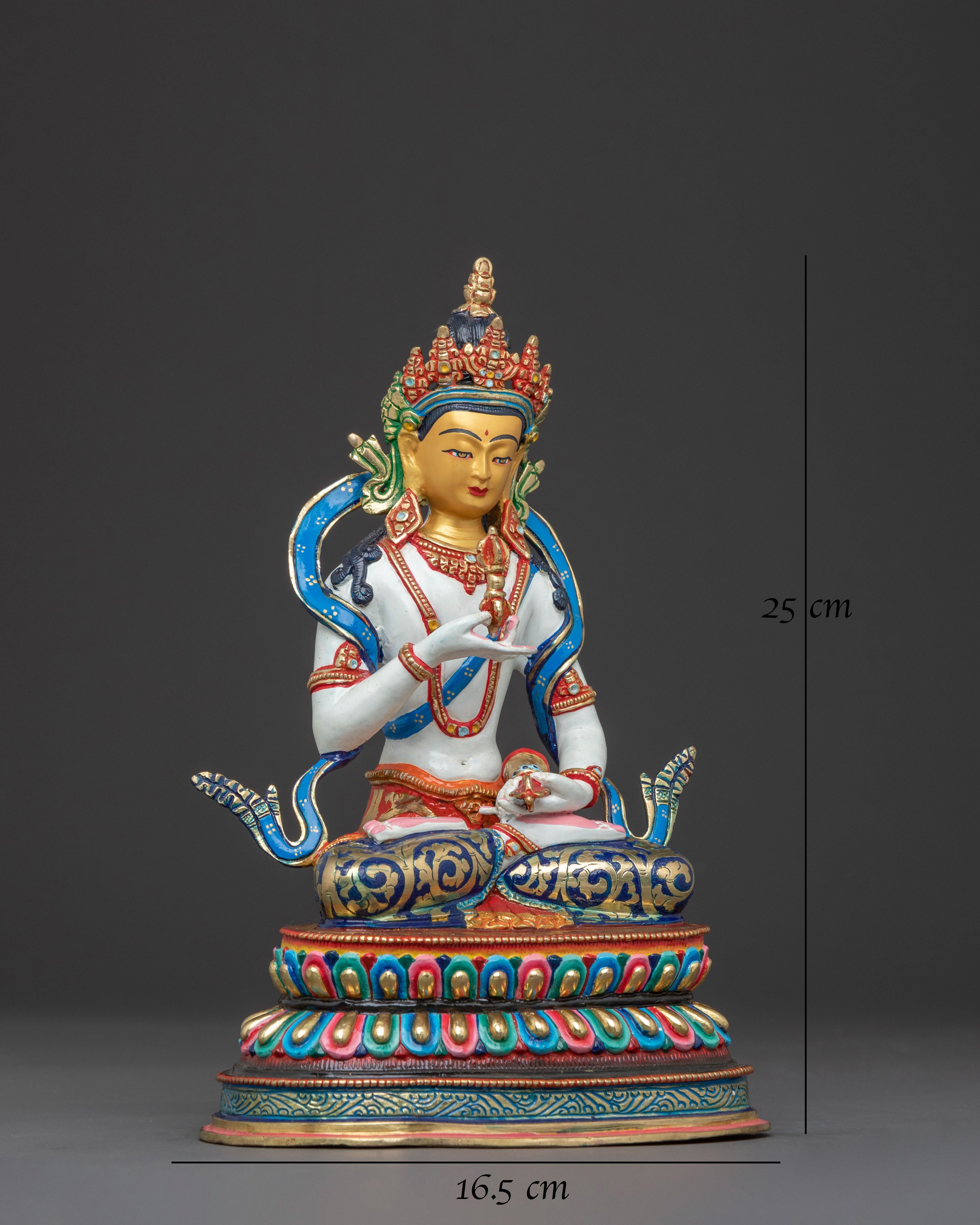 Vajrasattva Buddha – Serene 24K Gold Gilded Statue