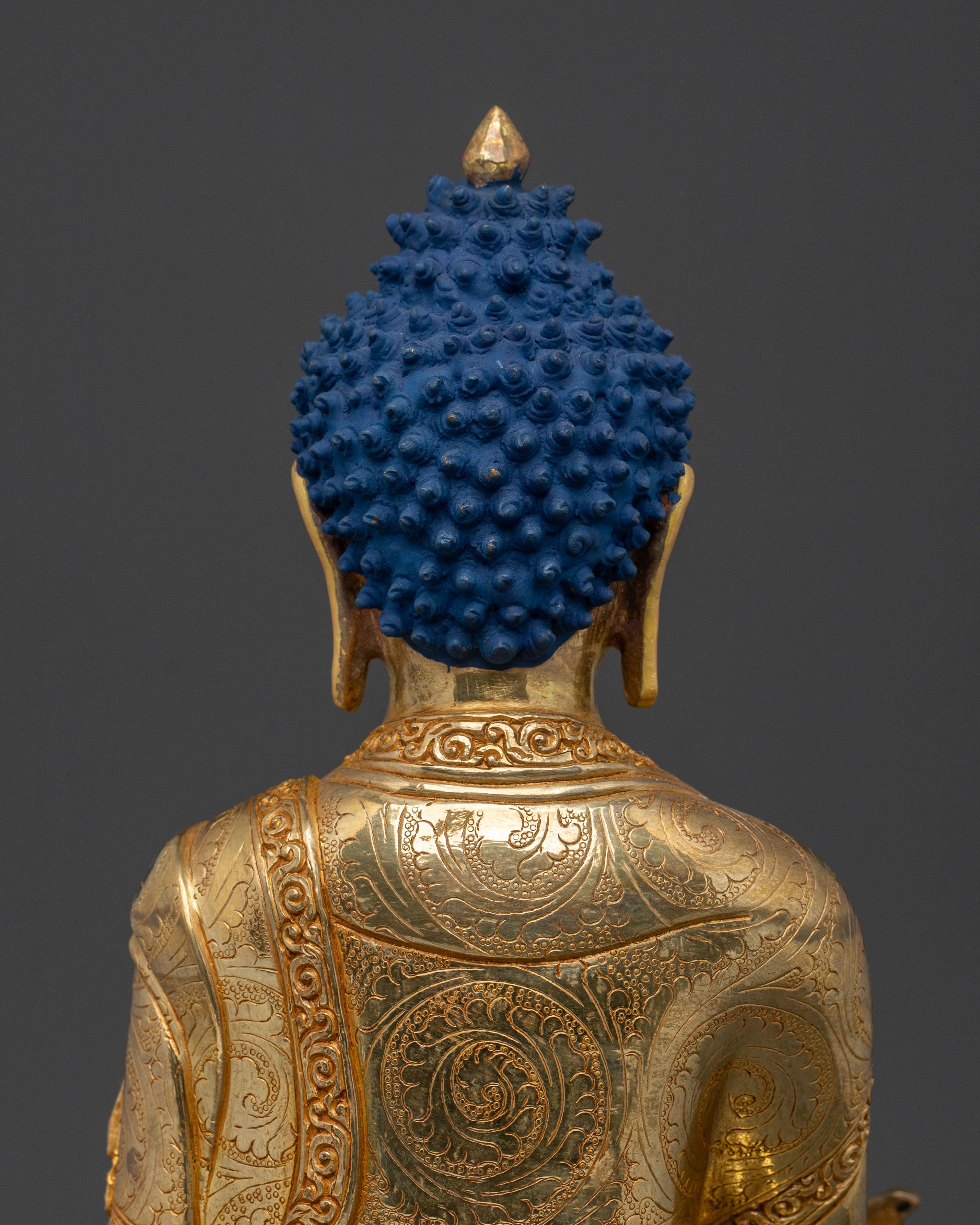 Handmade Medicine Buddha Sculpture | 24K Gold Gilded
