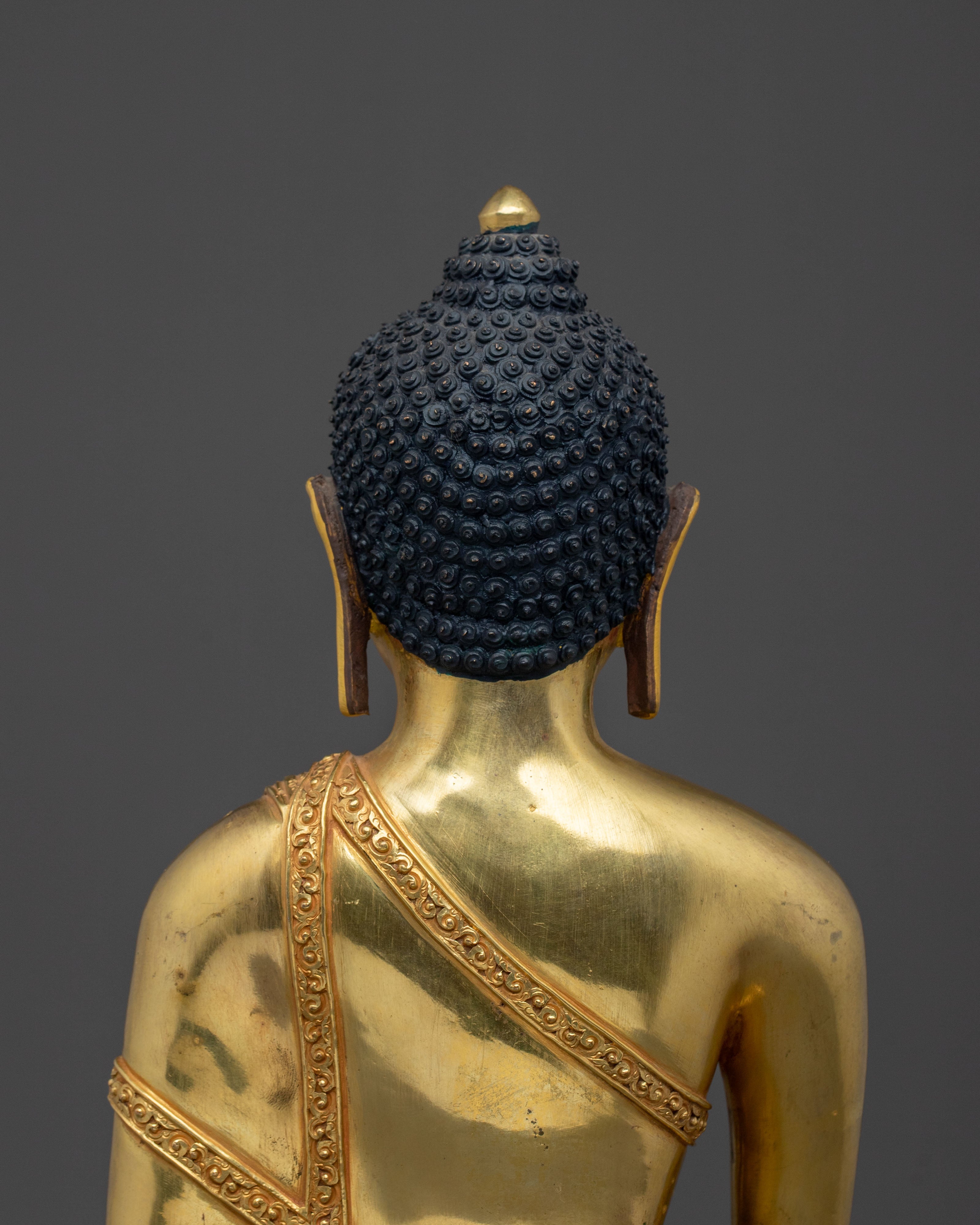 Buddhist Ritual Shakyamuni Buddha Statue | Traditional Altar Decor Statue