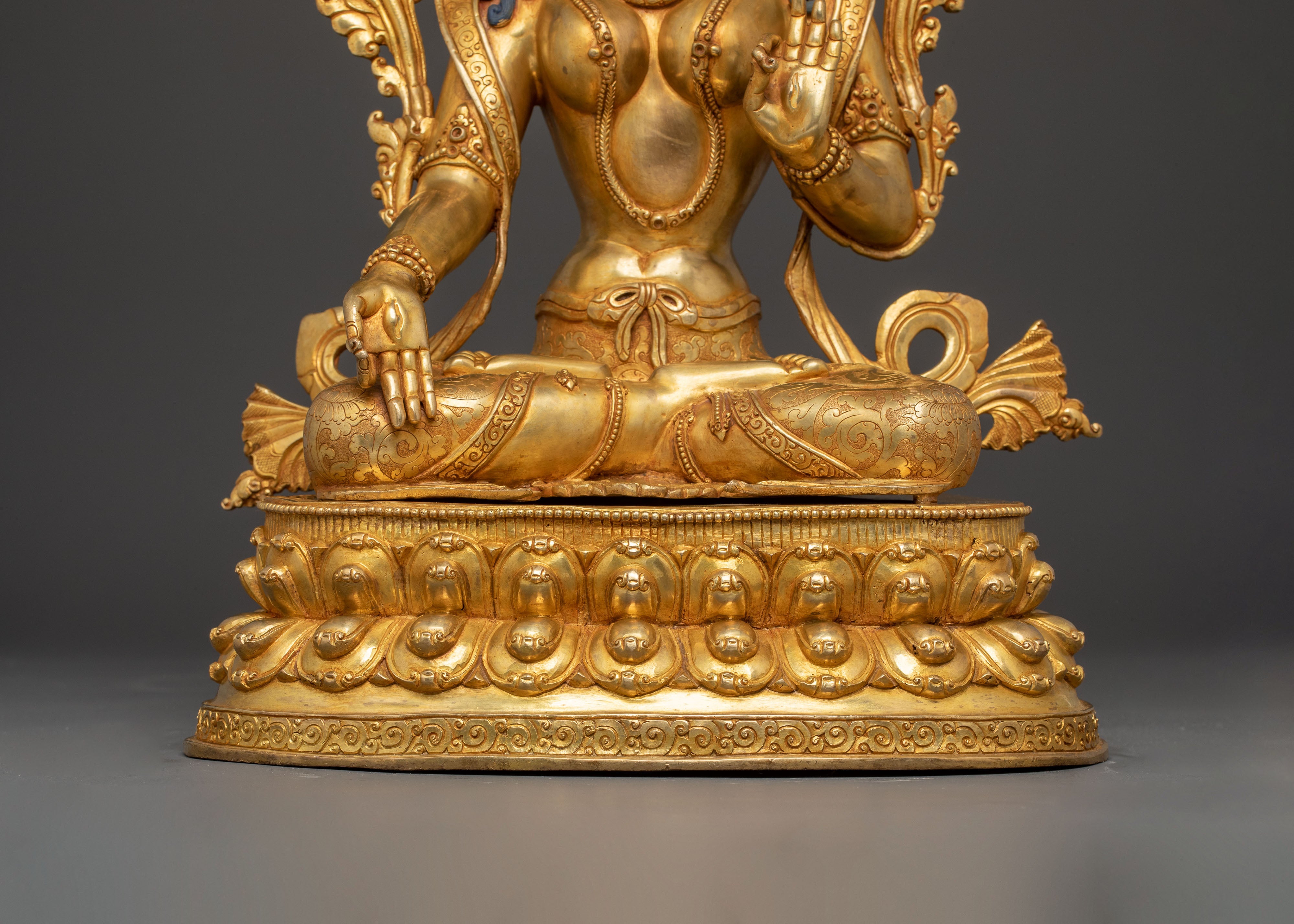 Divine White Tara Statue: Seven Eyed Goddess