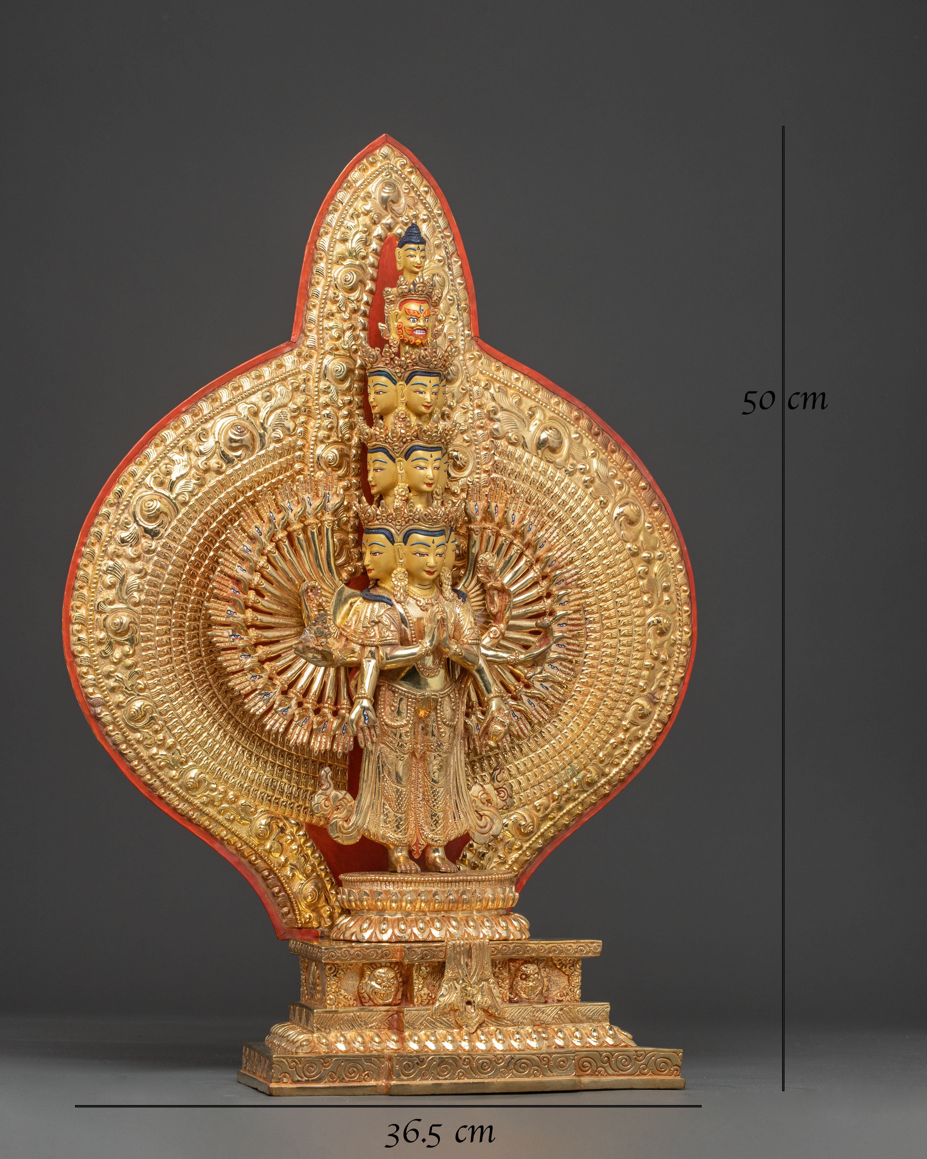 24k Gold Glided 1000-Armed Chenrezig Statue