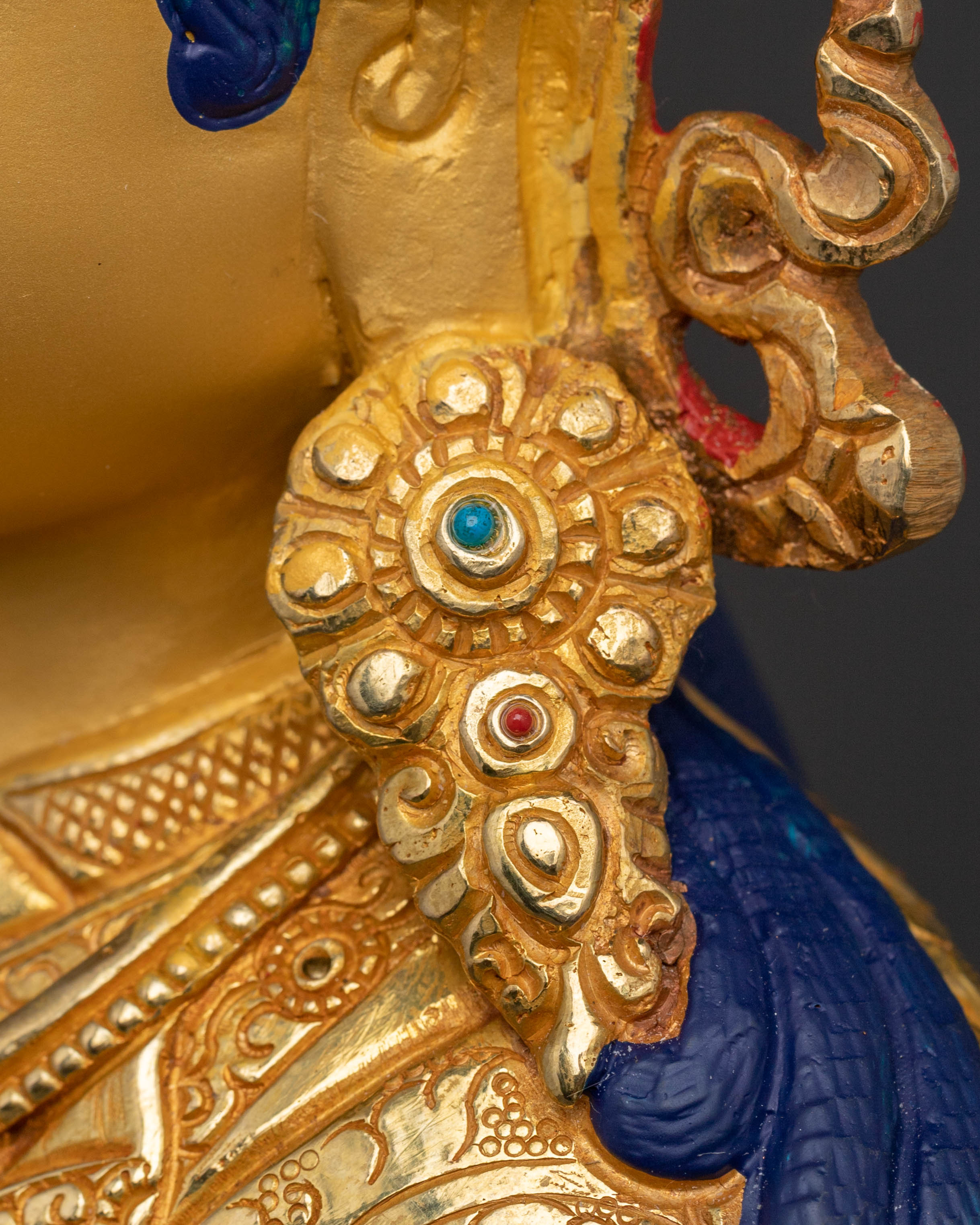 The Lotus Born Guru Rinpoche Statue – Exquisite Gilded Copper Statue