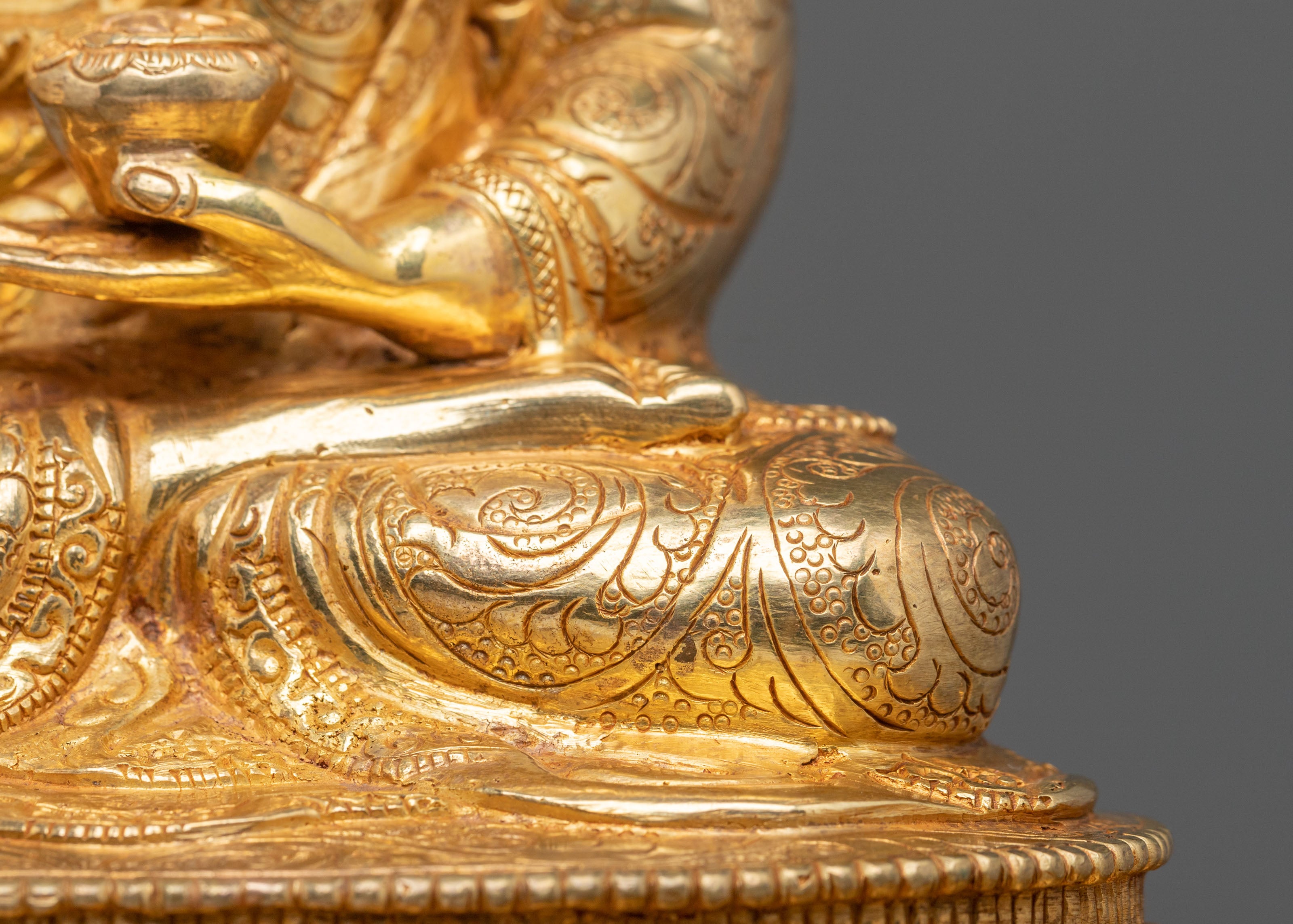 Shakyamuni Buddha Sacred Sculpture with Throne | Symbol of Wisdom Peace