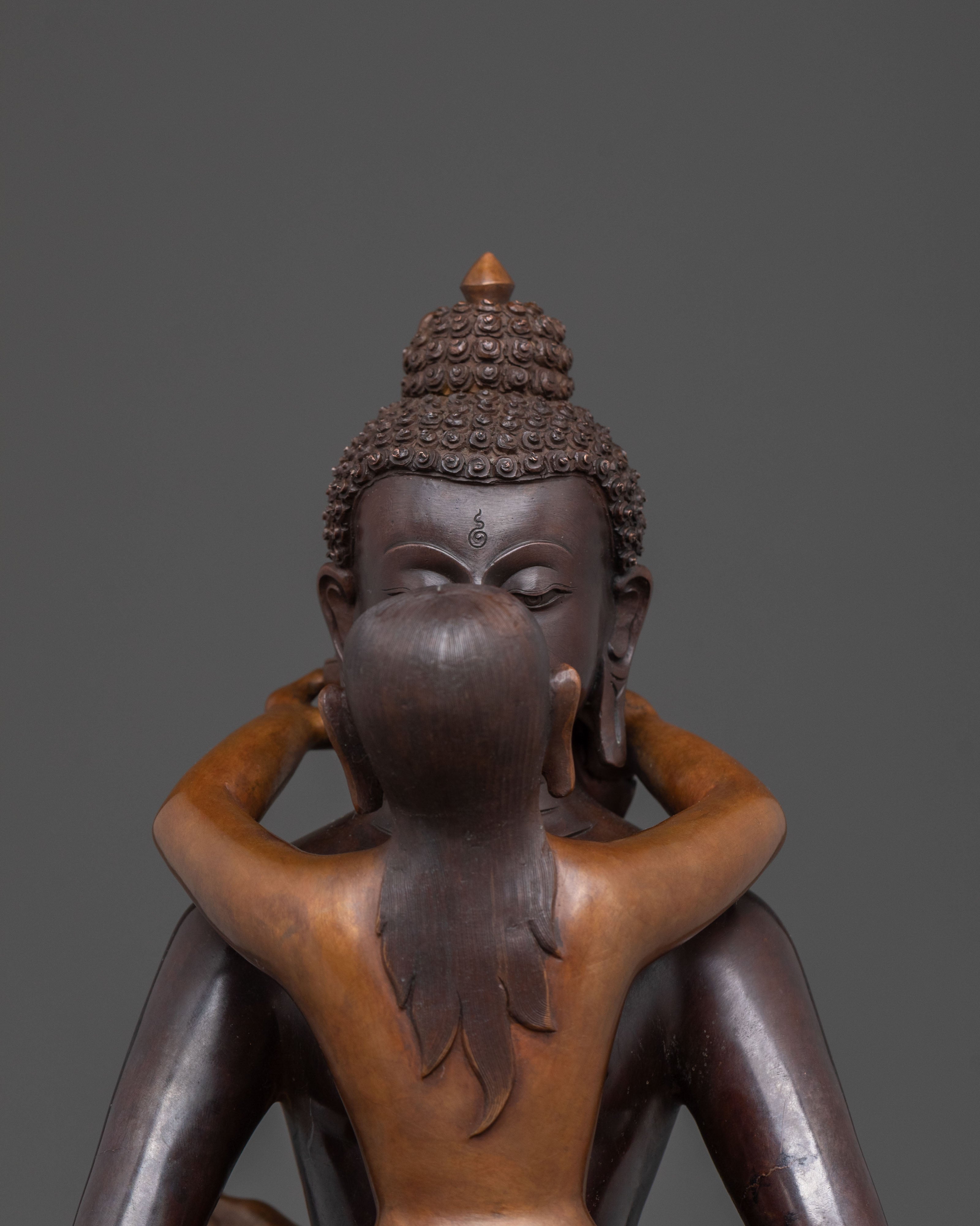 Samantabhadra with His Consort Statue | Oxidized Copper