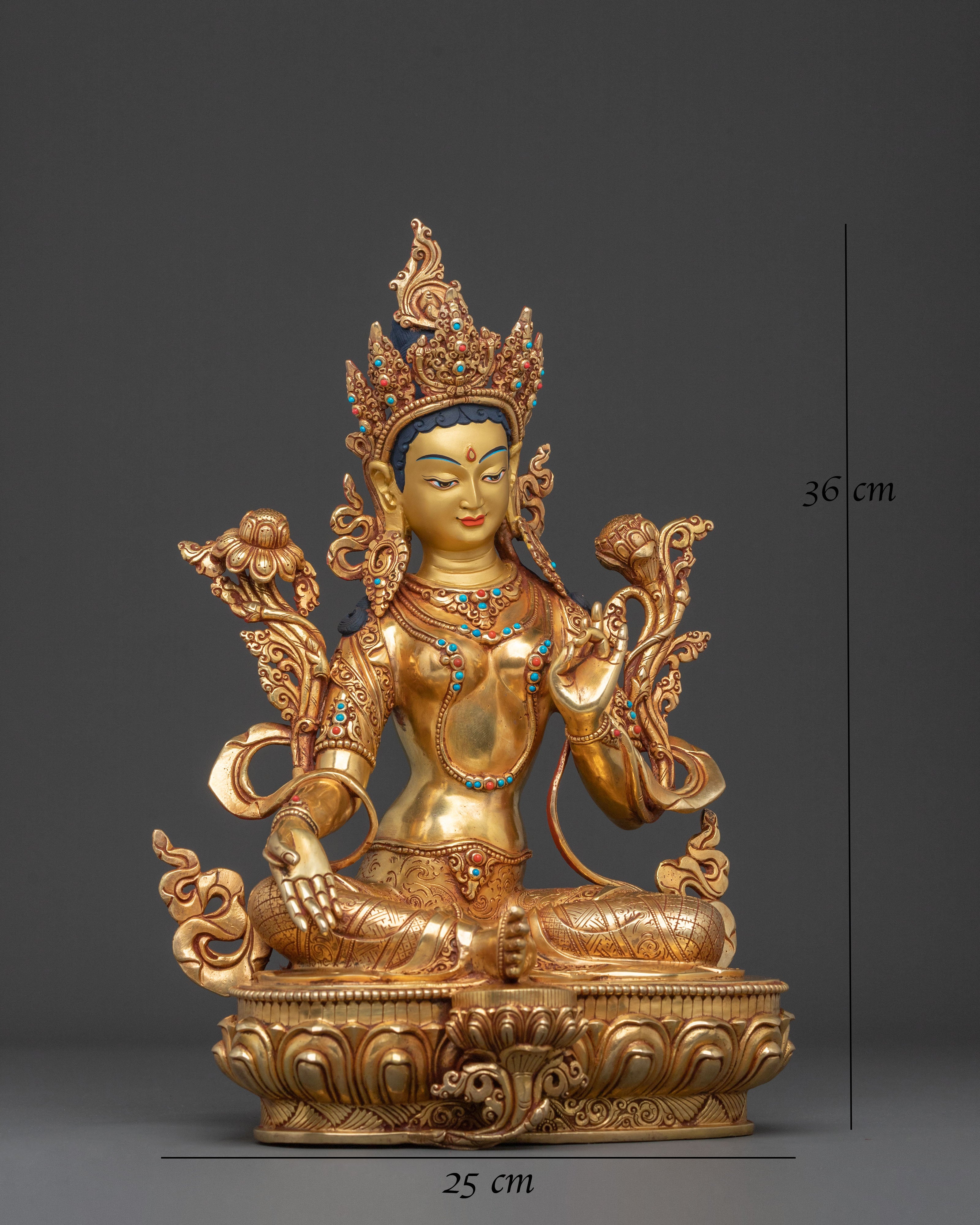 Green Tara Buddhist Protection Sculpture | Goddess of Swift Compassion