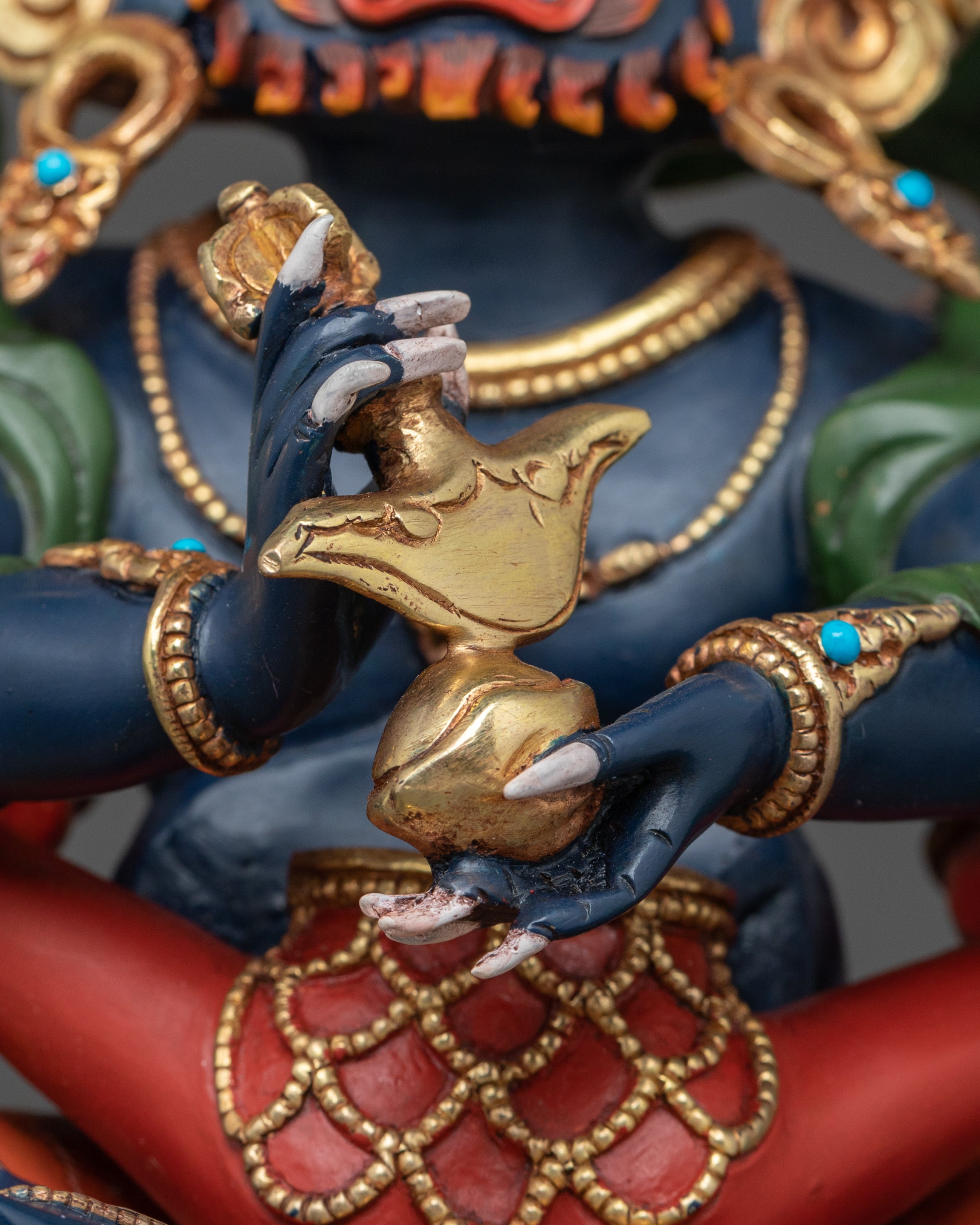 Chaturbhuja Mahakala Sculpture with Consort | Home Decor