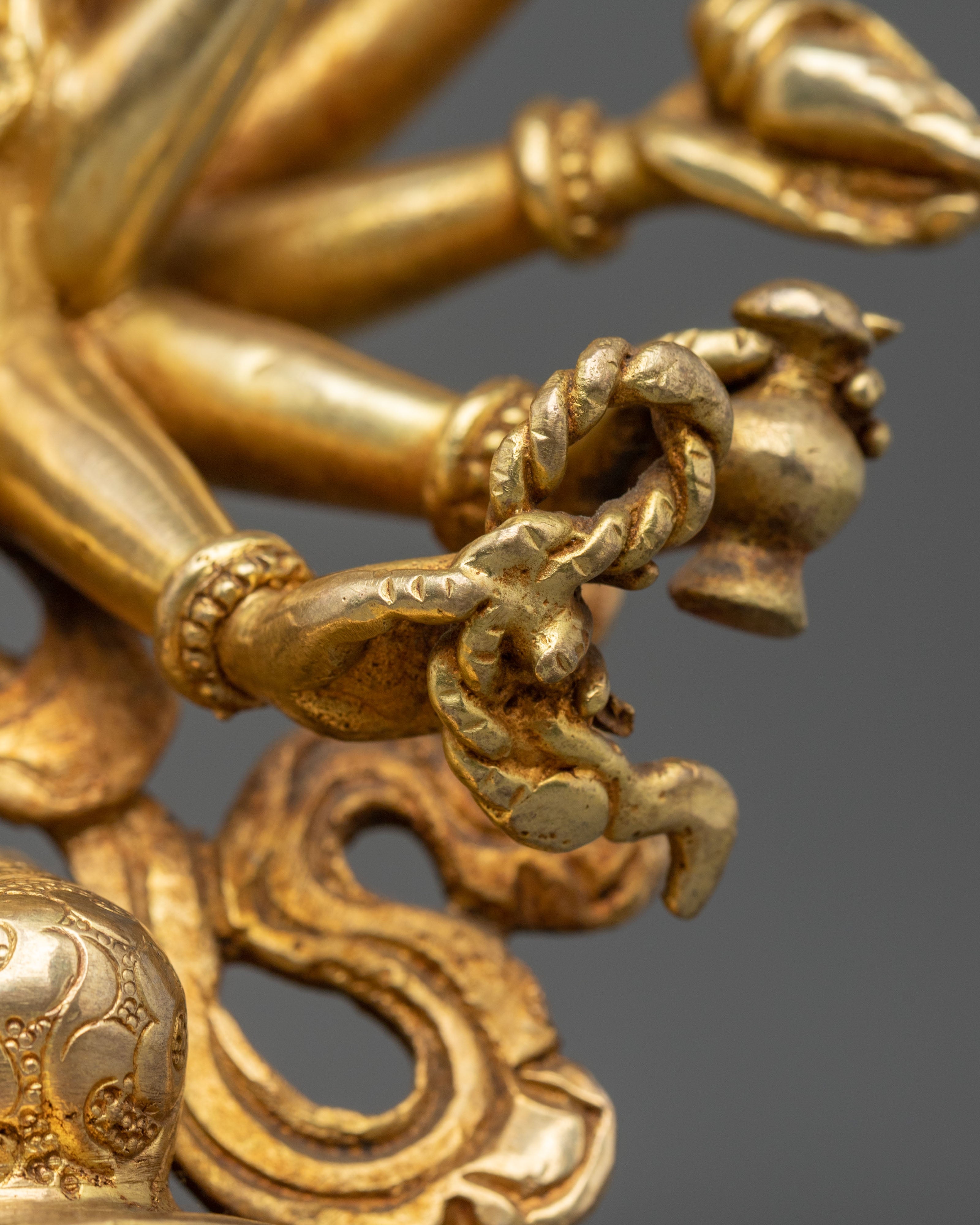 Chundi Statue of Protection | 24K Gold Gilded Goddess Figurine