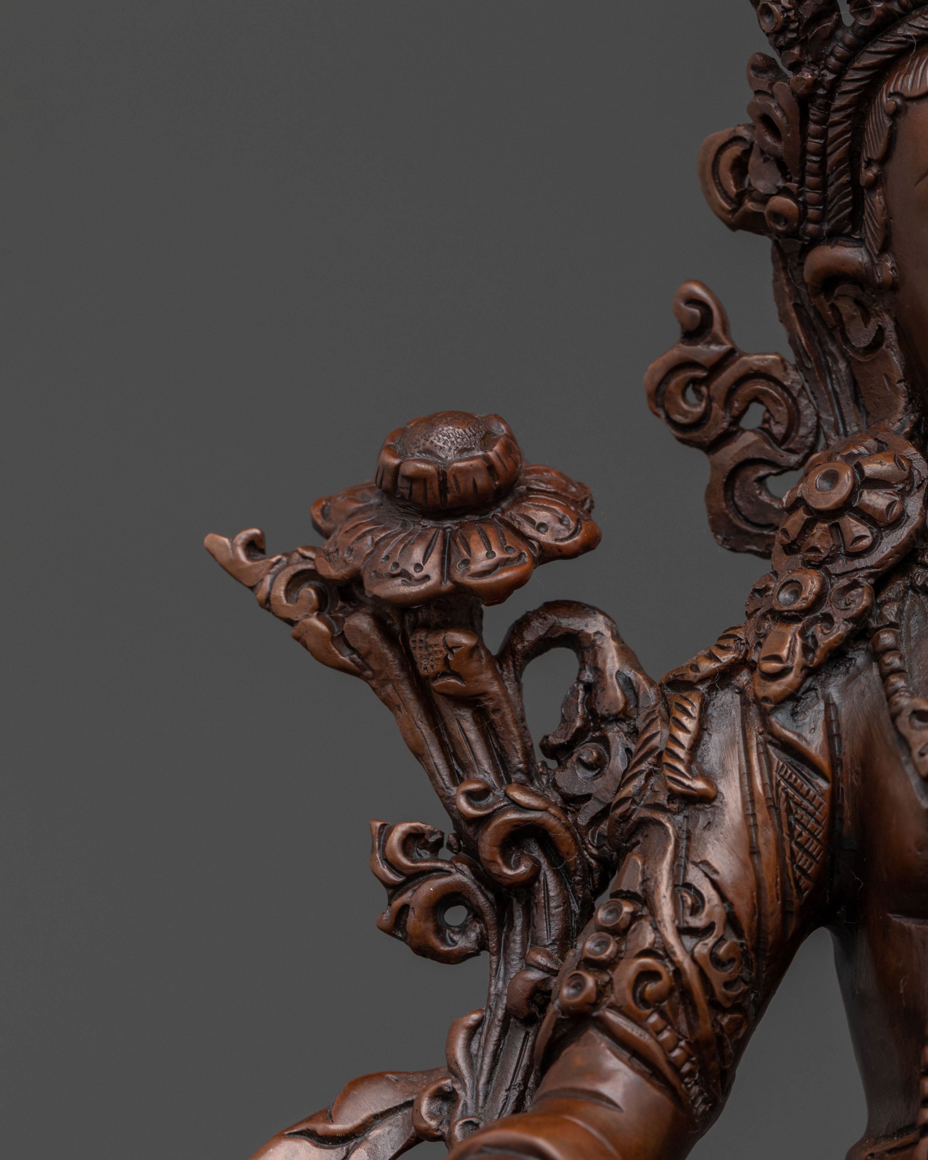 Green Tara Statue: Oxidized Copper Swift Liberation