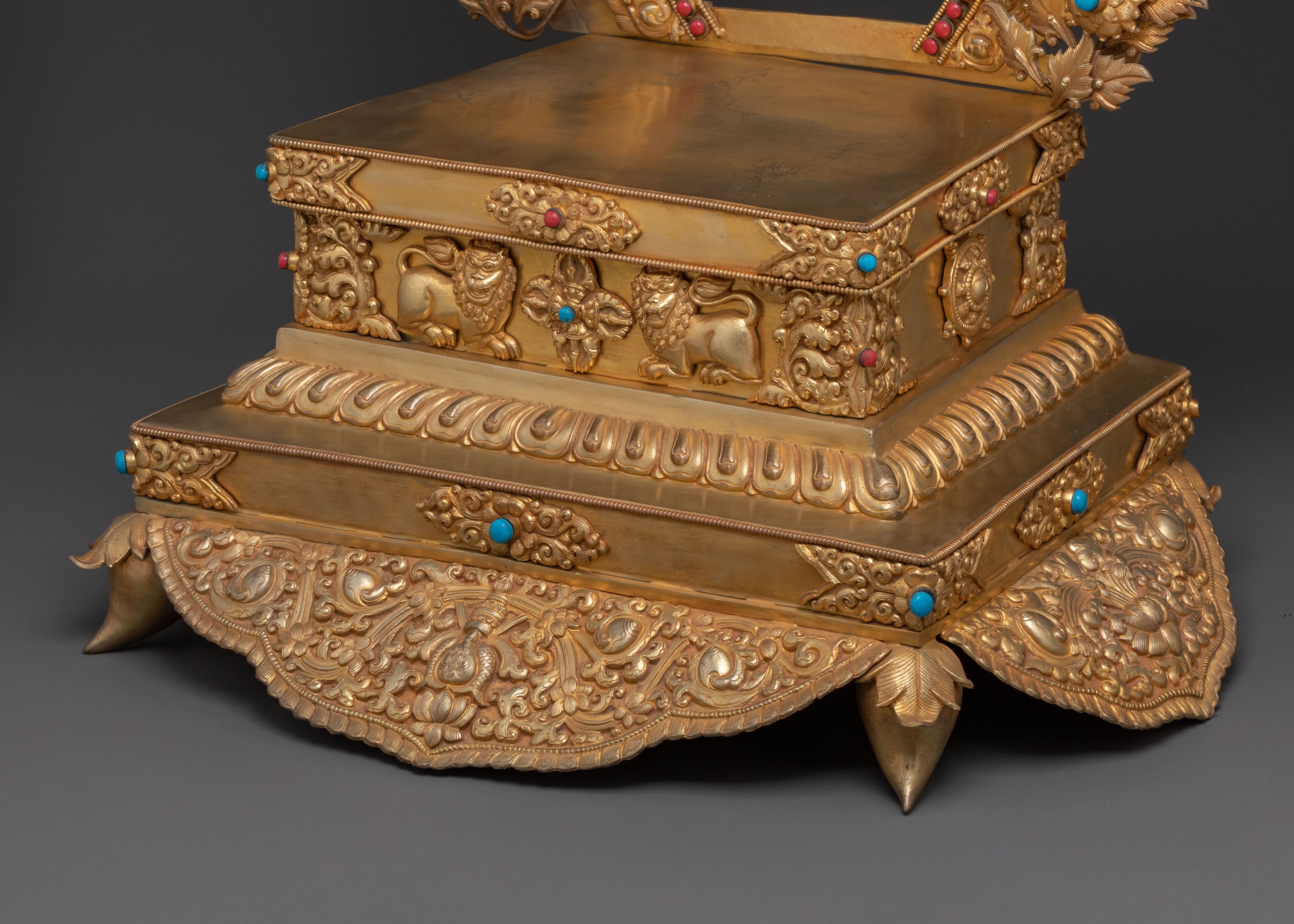 Throne, 24K Gold Gilded Altar Base | Sacred Altar Seat for Statues