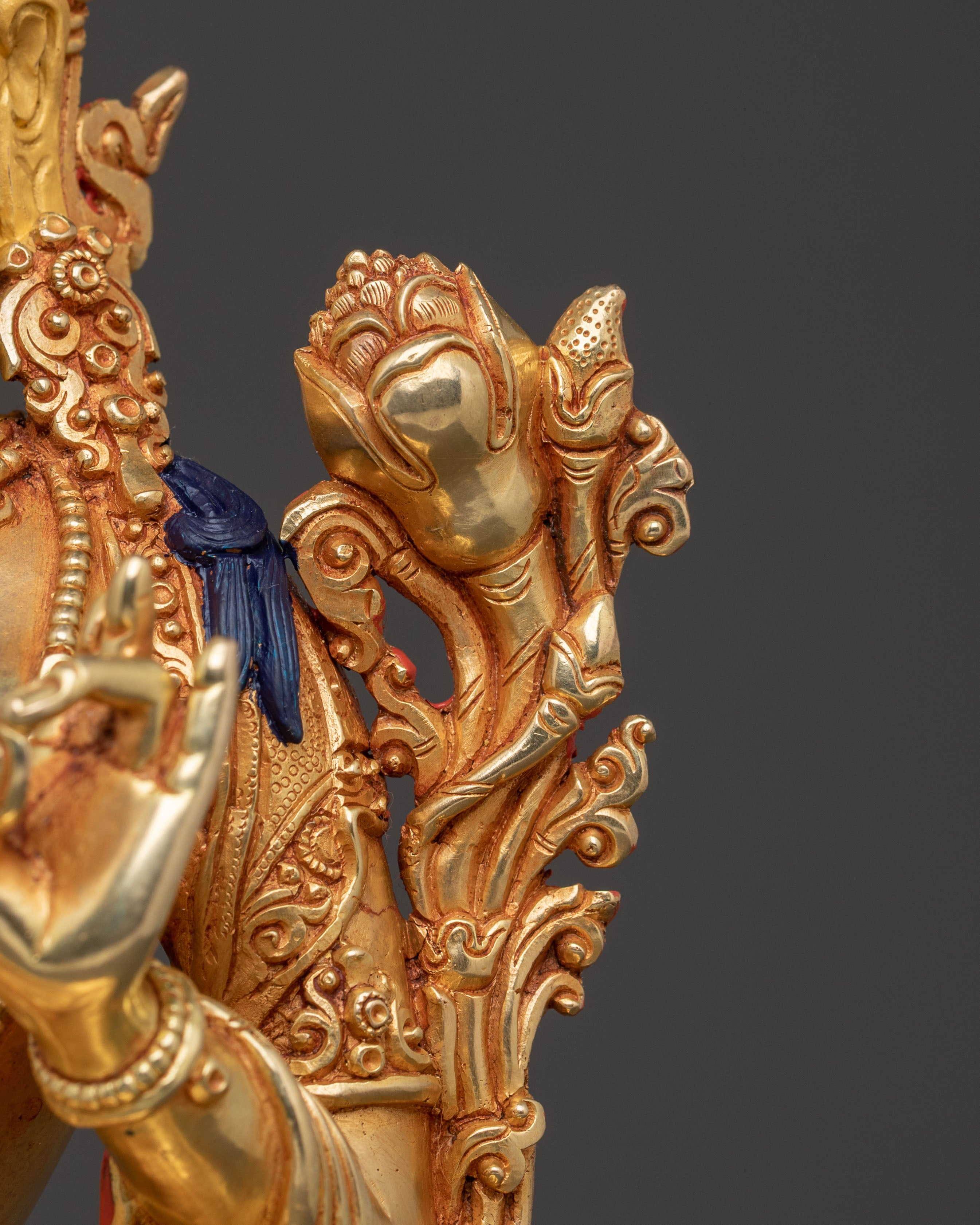 Green Tara Swift Liberator Statue – Radiant 24K Gilded Copper