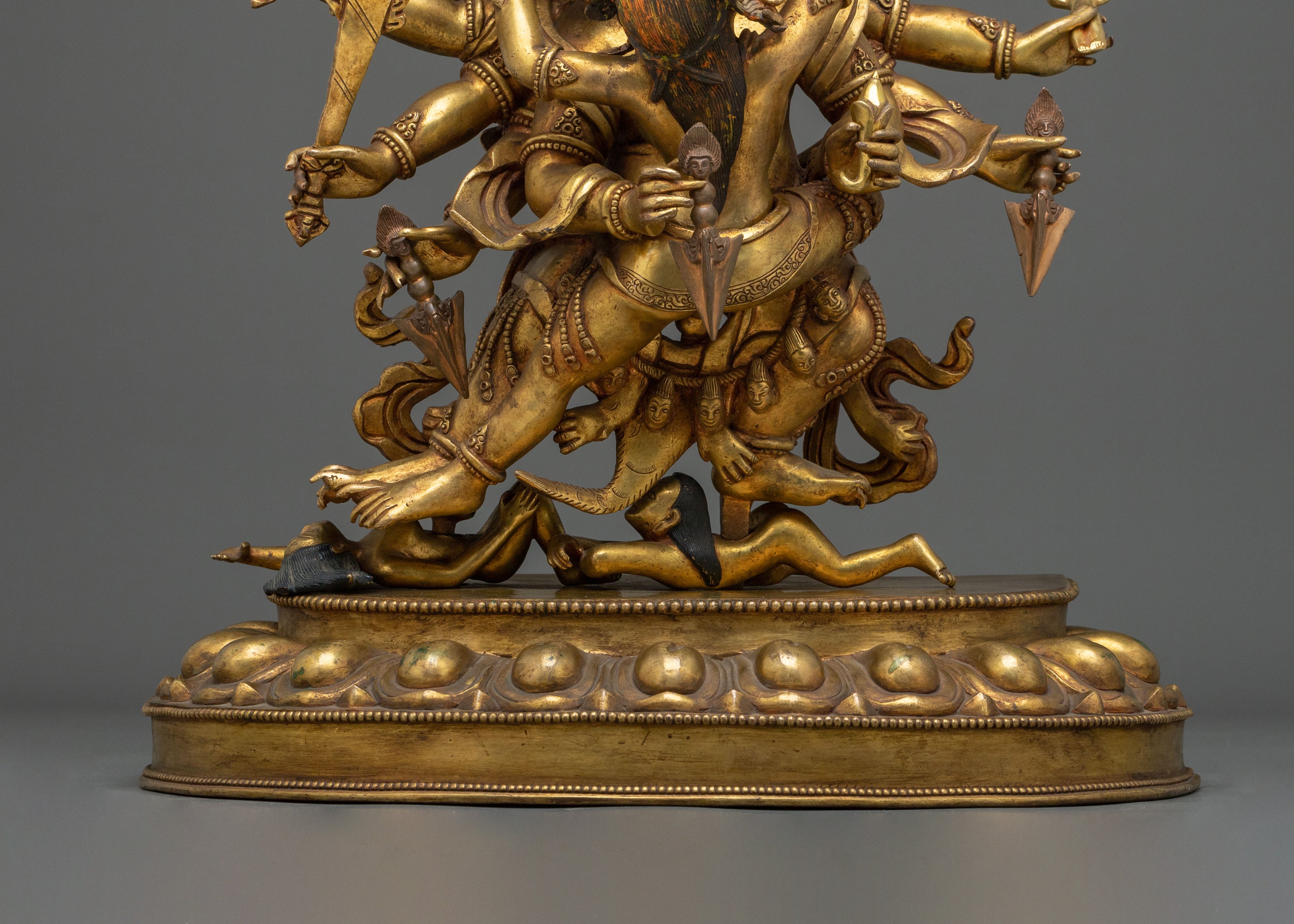 Fierce Heyagriva: 24K Gold Gilded Copper Statue