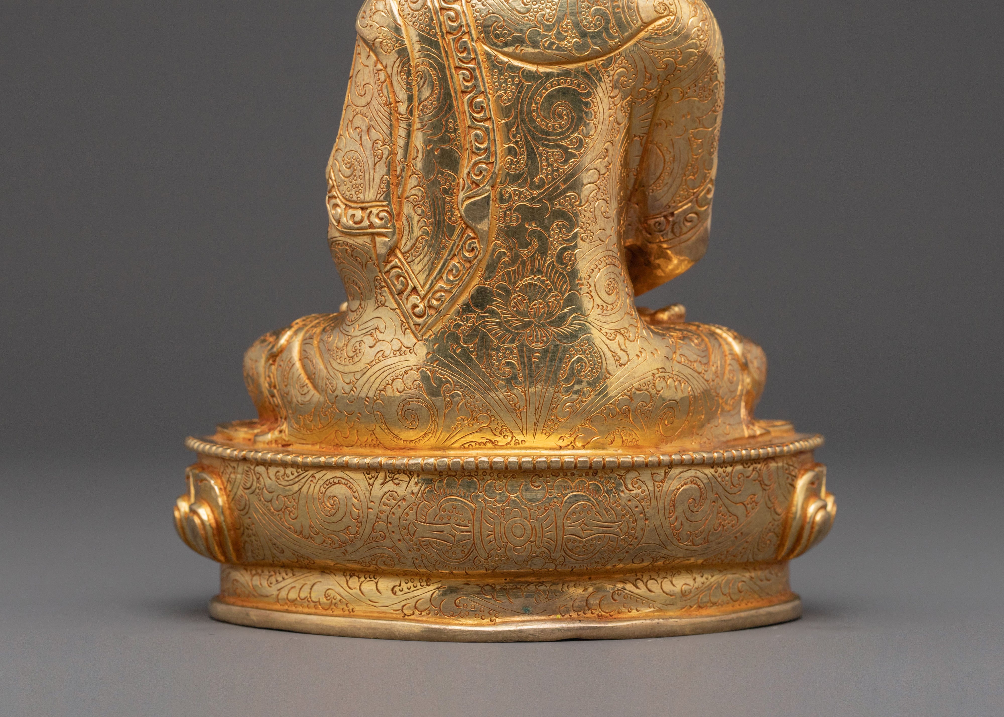 Serene Amitabha Buddha Statue - 24K Gold Gilded Art