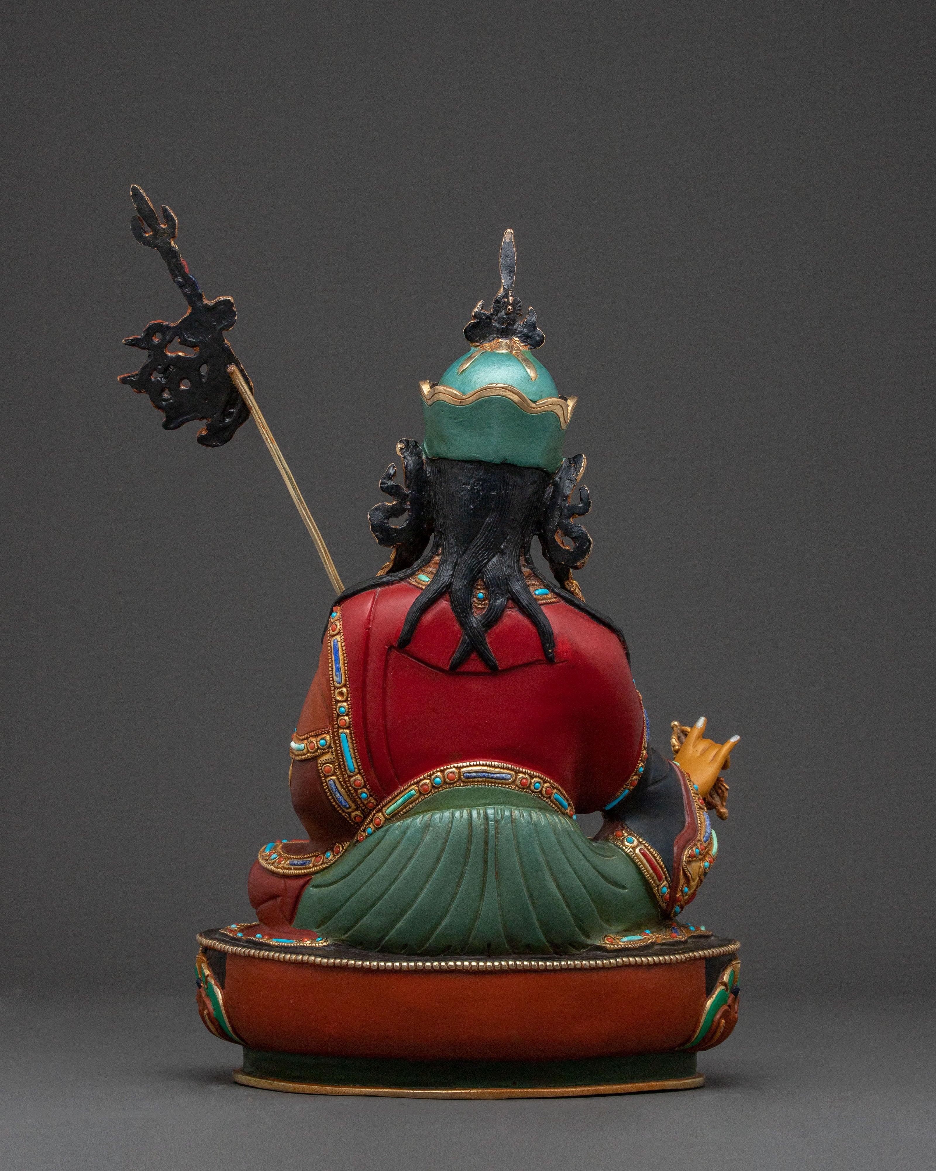 24K Gold Gilded Guru Rinpoche Sacred Statue - Serene Masterpiece