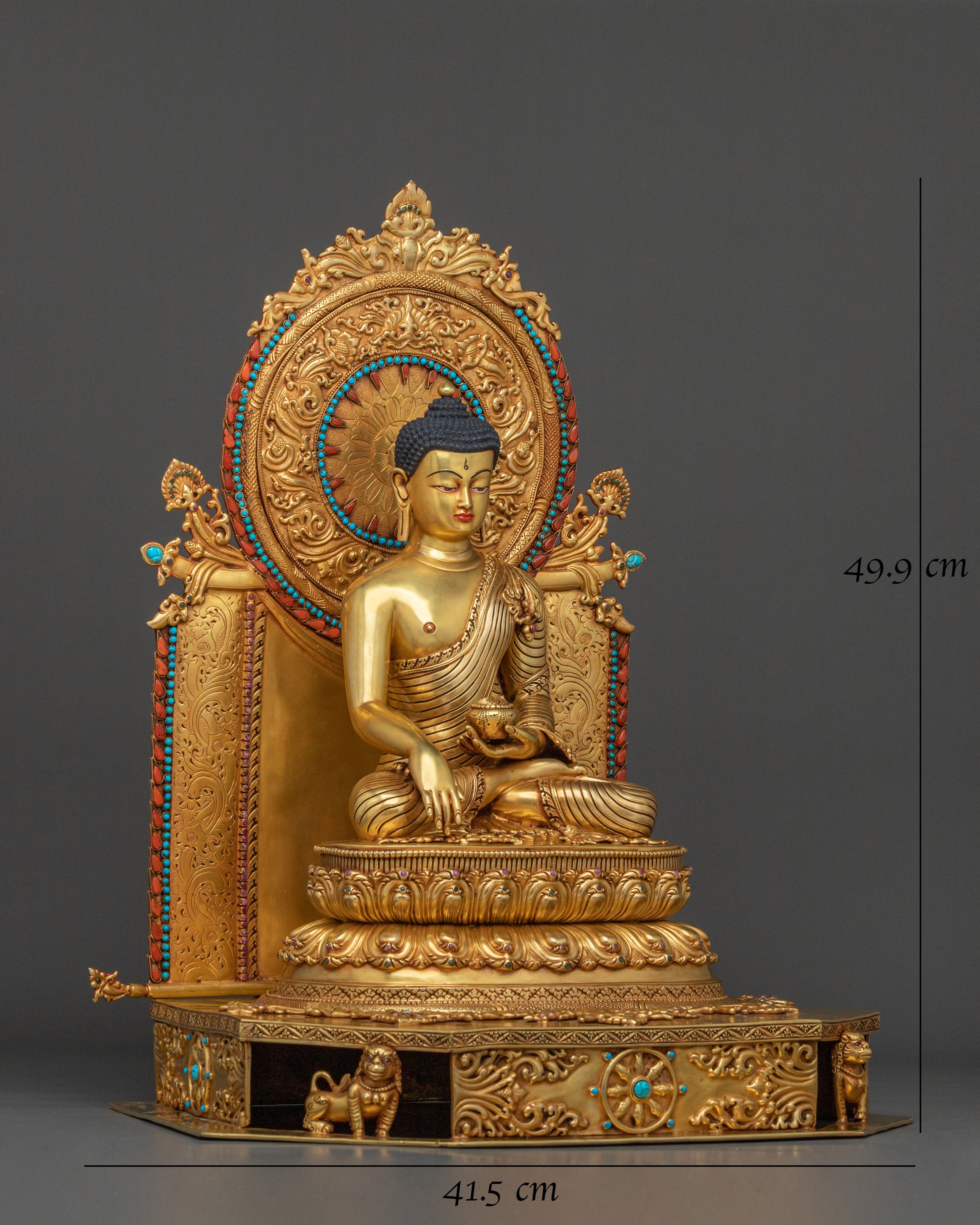 Shakyamuni Buddha Statue Seated on Throne | Enlightened one