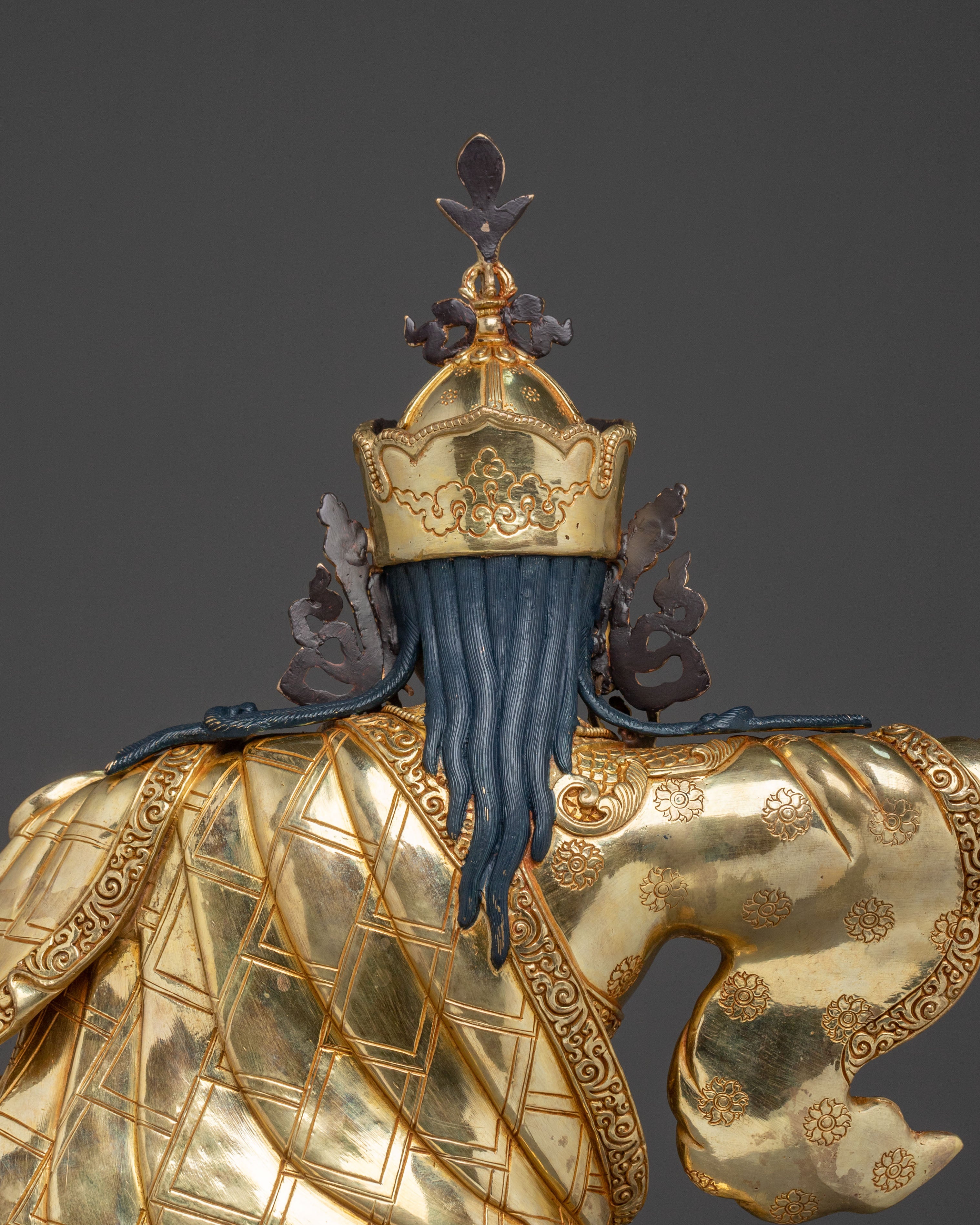 Standing Guru Rinpoche Sacred Sculpture | 24K Gold Gilded