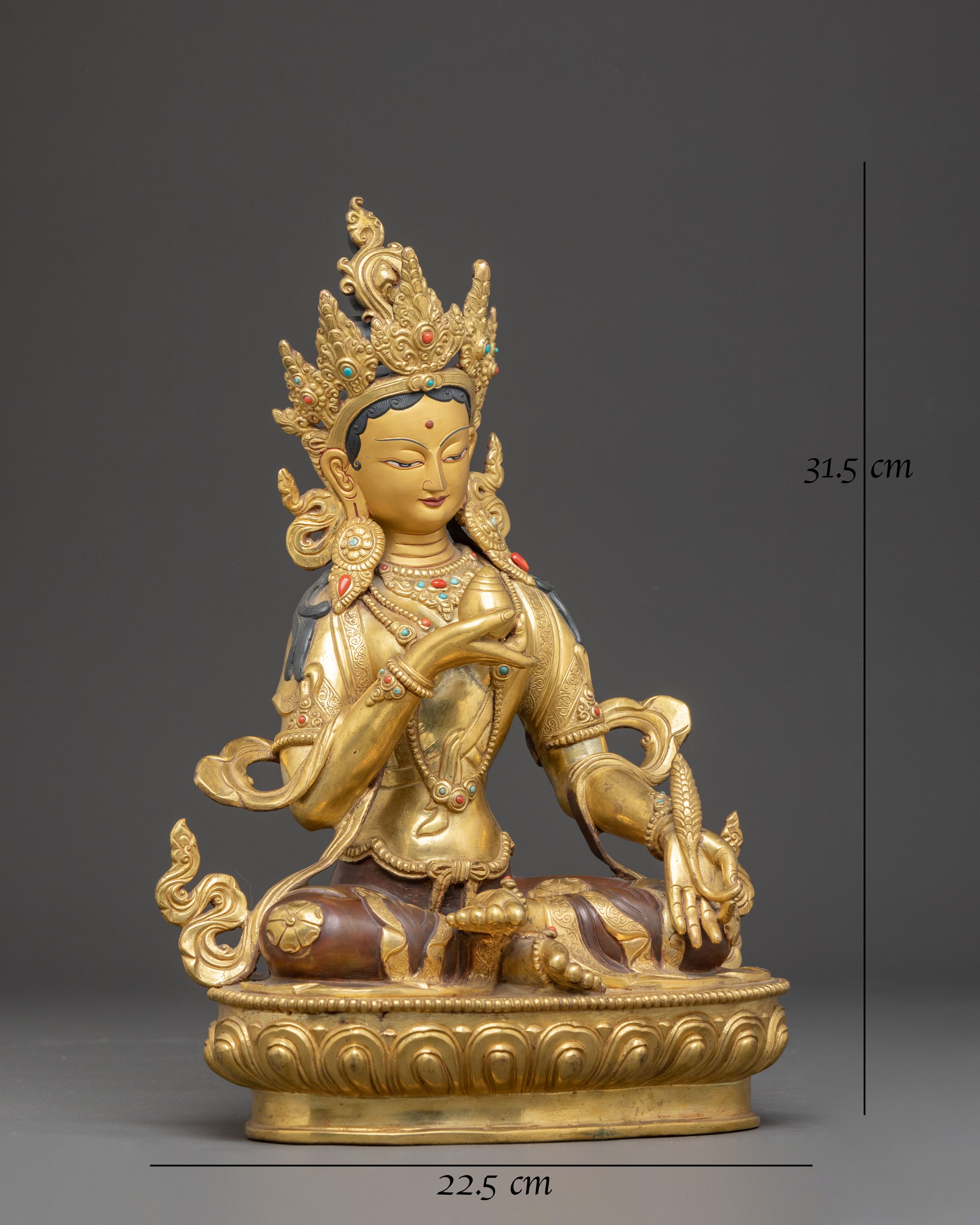 Himalayan Copper Statue of Bodhisattva Ksitigarbha