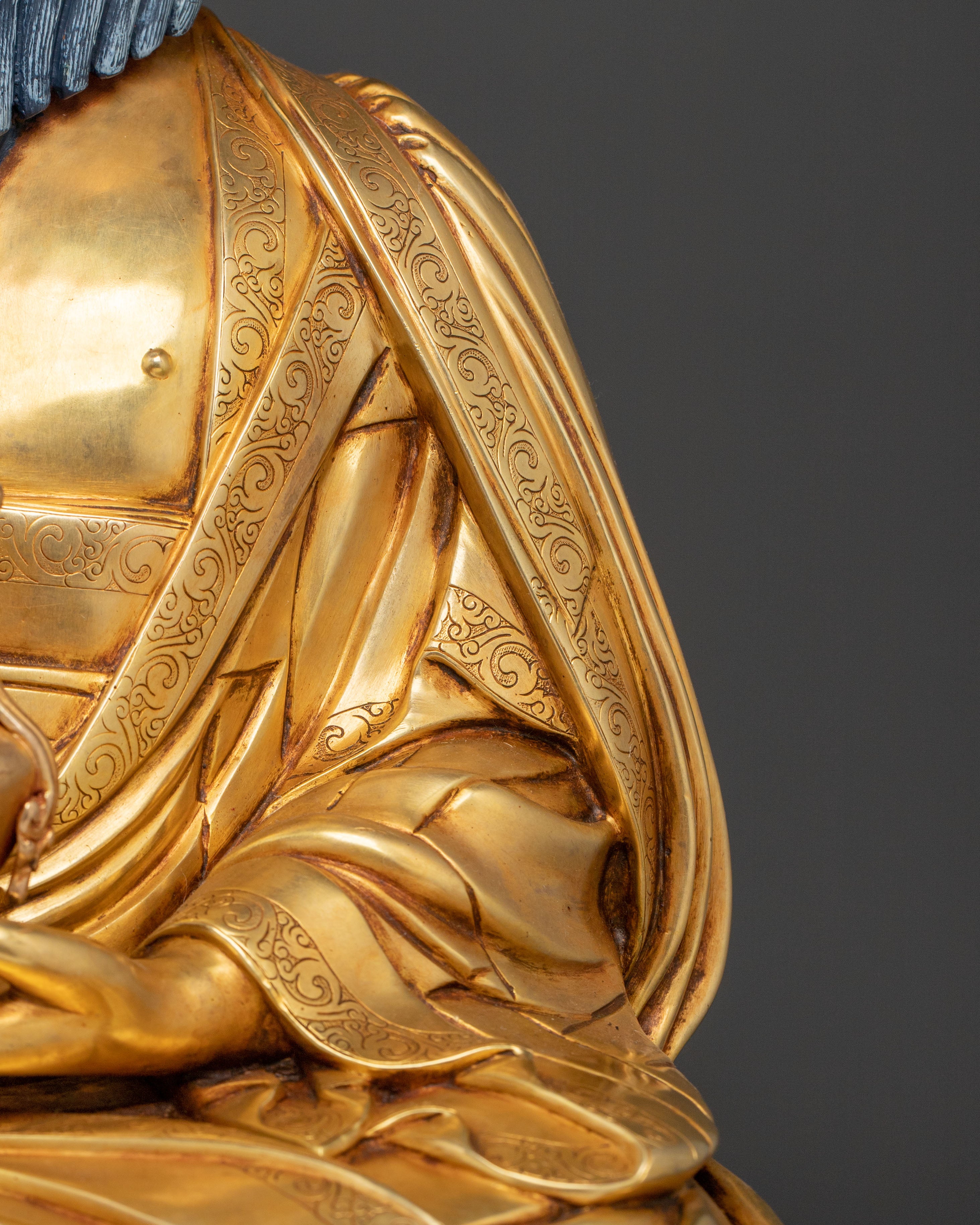 Guru Shapdum Figurine | 24K Gold Gilded Altar Decor