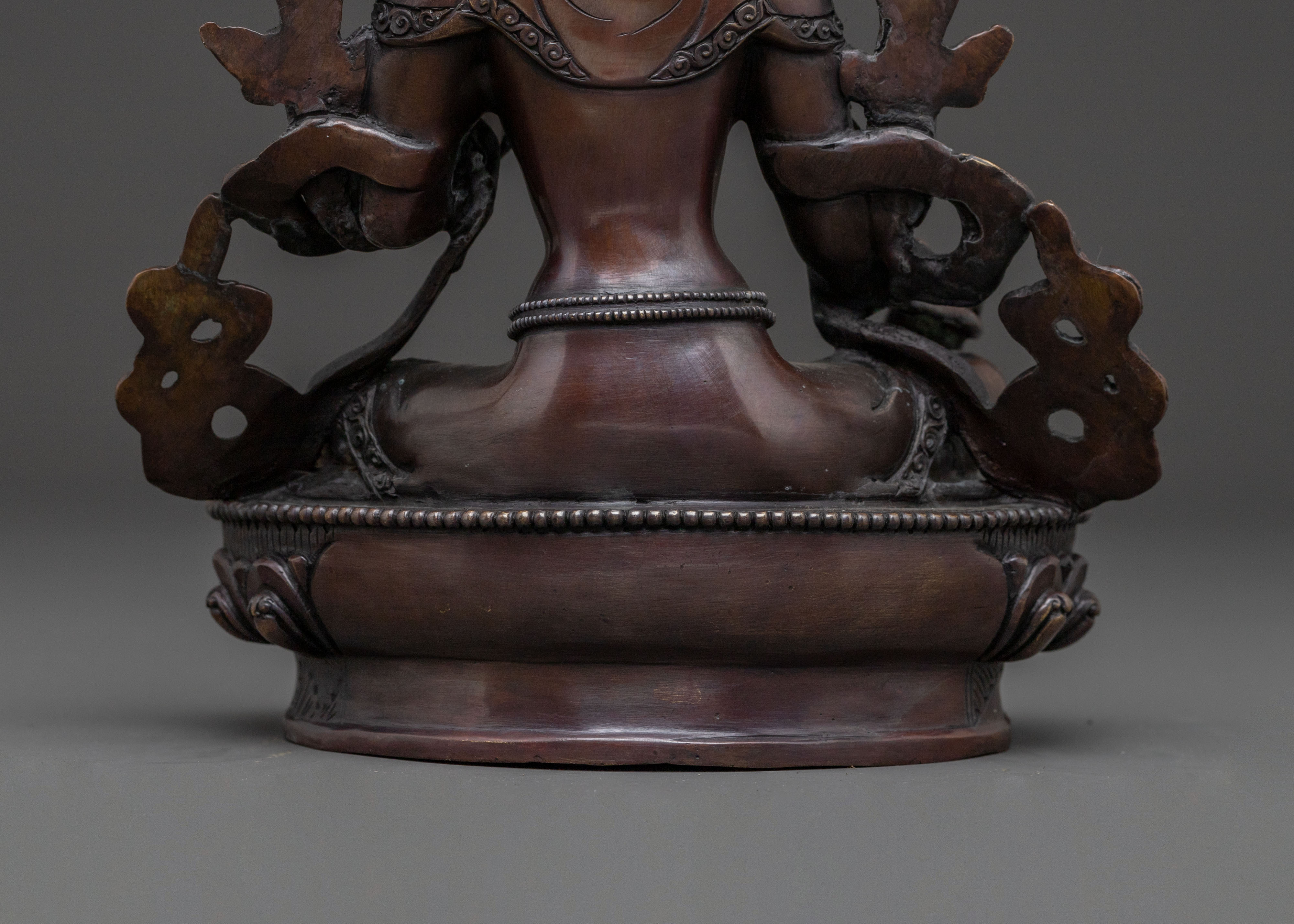 Green Tara Statue | Handcrafted Oxidized Copper Art
